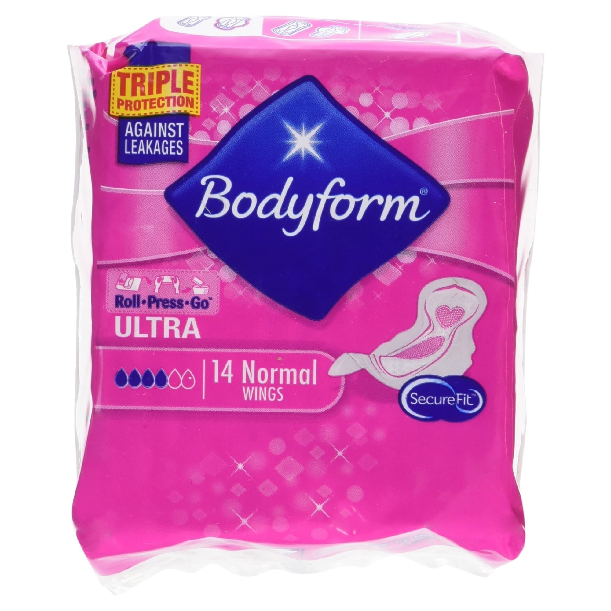Bodyform Ultra Normal Towel with Wings - Pack of 14,