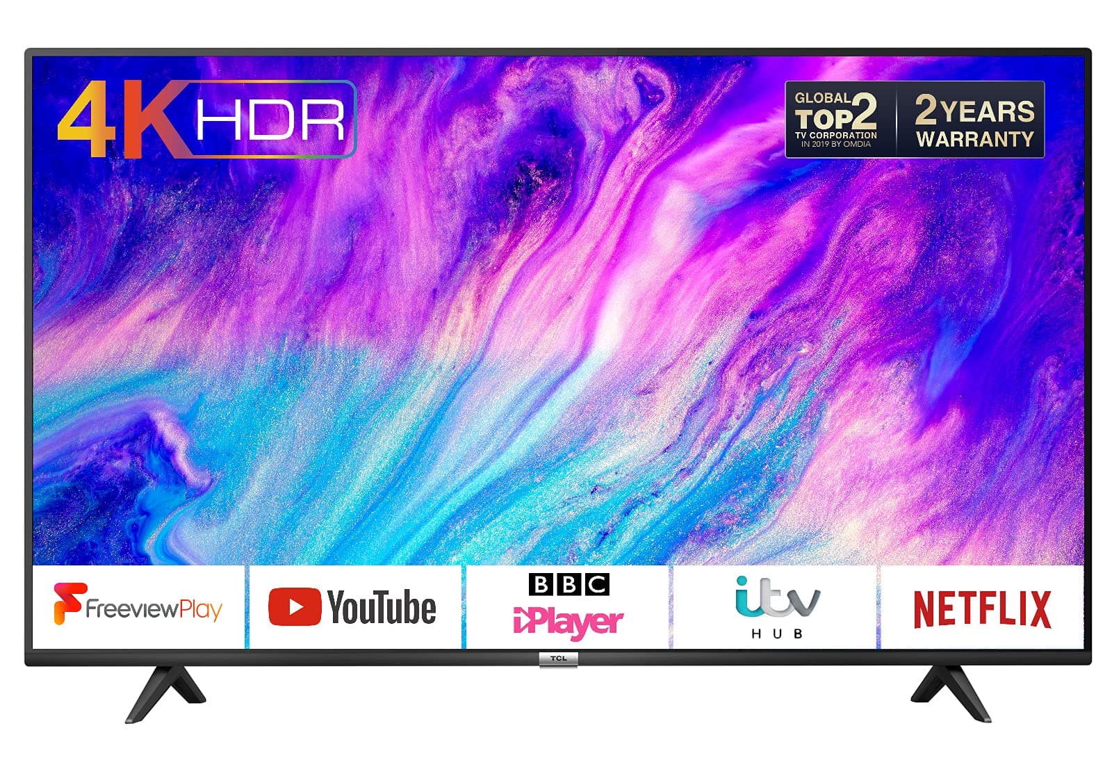 50P610K 50-Inch 4K Smart TV 3.0 Ultra HD - Freeview Play/BBC iPlayer/Netflix/YouTube/Smart HDR, Dolby Audio, Wi-Fi,3*HDMI, 2*USB Port, Slim design, Black