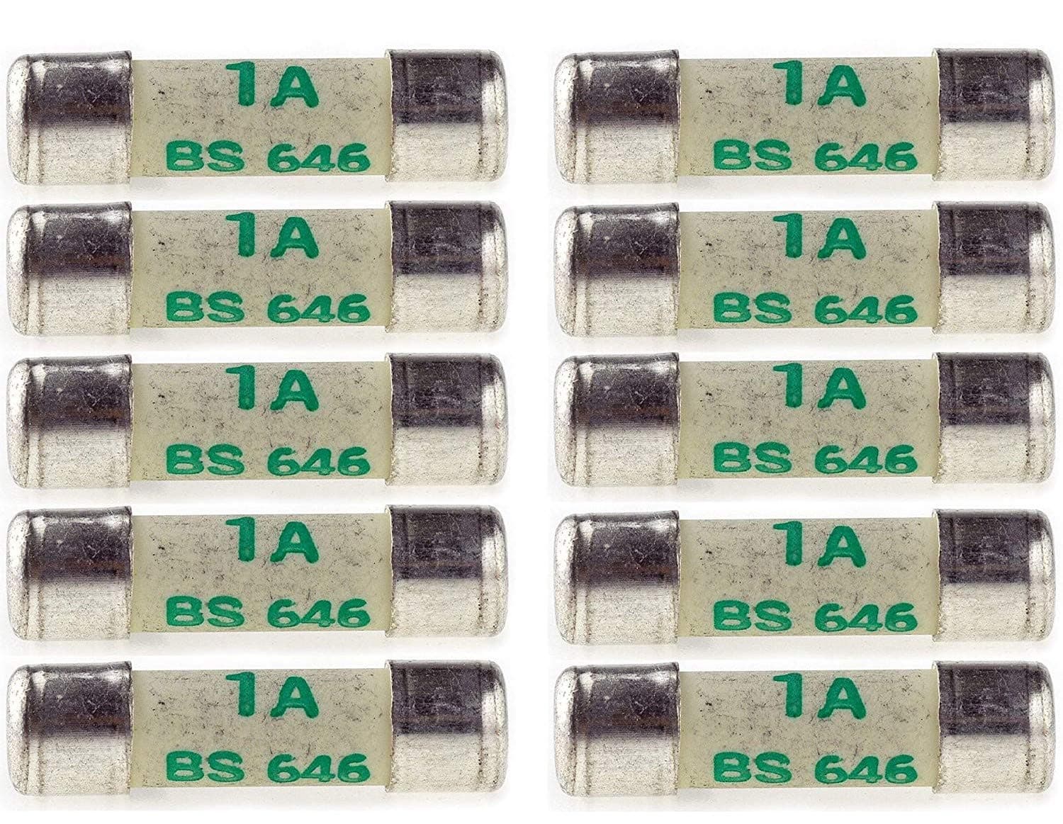 10 X 1 AMP SHAVER FUSES BS646 1AMP MINI FUSE 20MM X 5MM