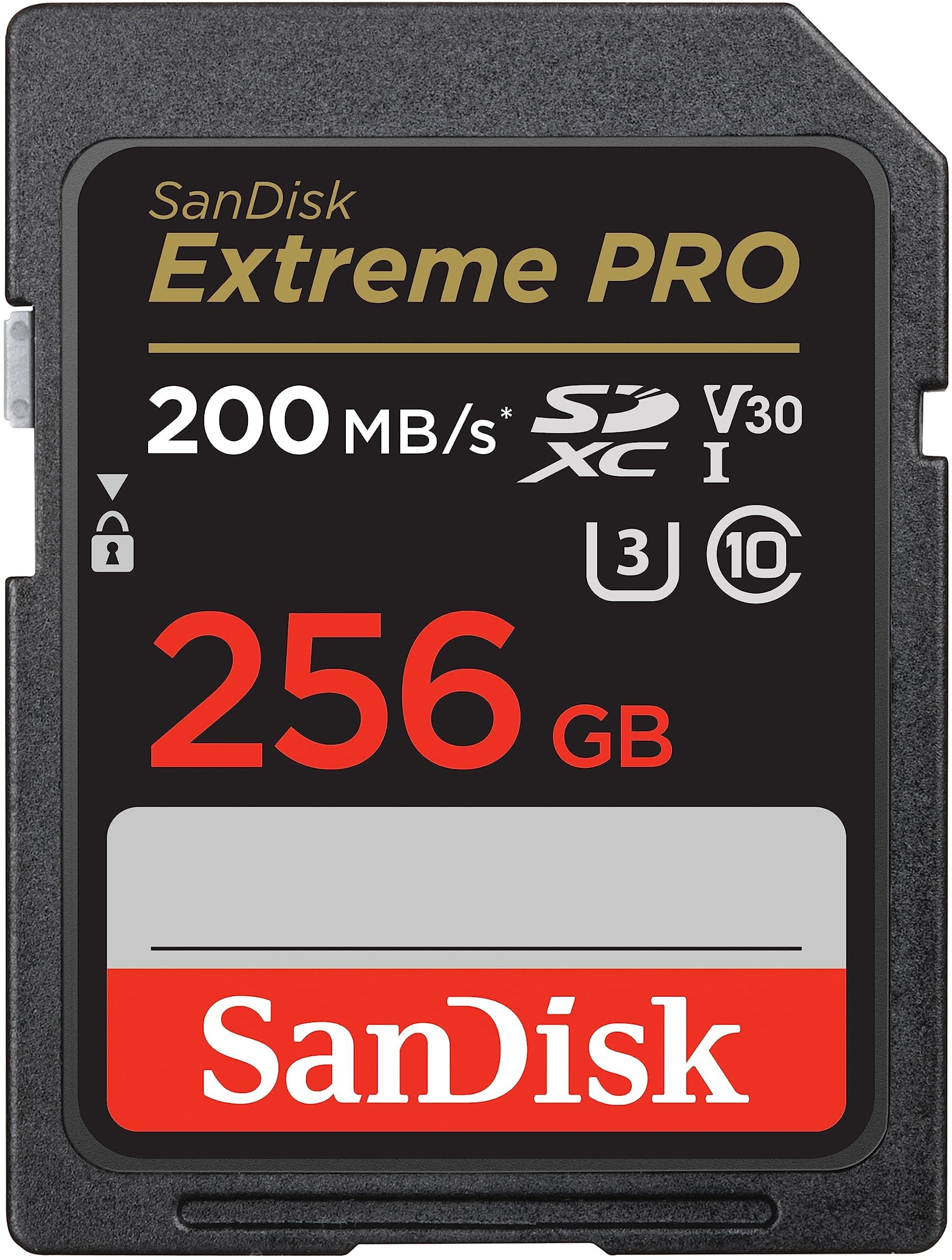 256GB Extreme PRO SDXC UHS-I Memory Card - C10, U3, V30, 4K UHD, SD Card - SDSDXXD-256G-GN4IN