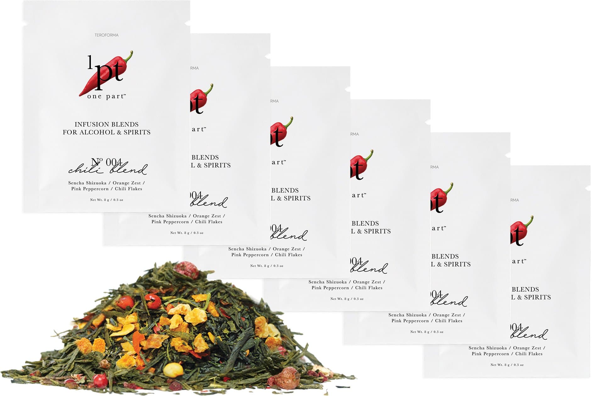 Teroforma 1pt CHILI Infusion Blend for Alcohol & Spirits – Flavor Infuser Packets for Home Infusion (Party Pack, 6 Packets)