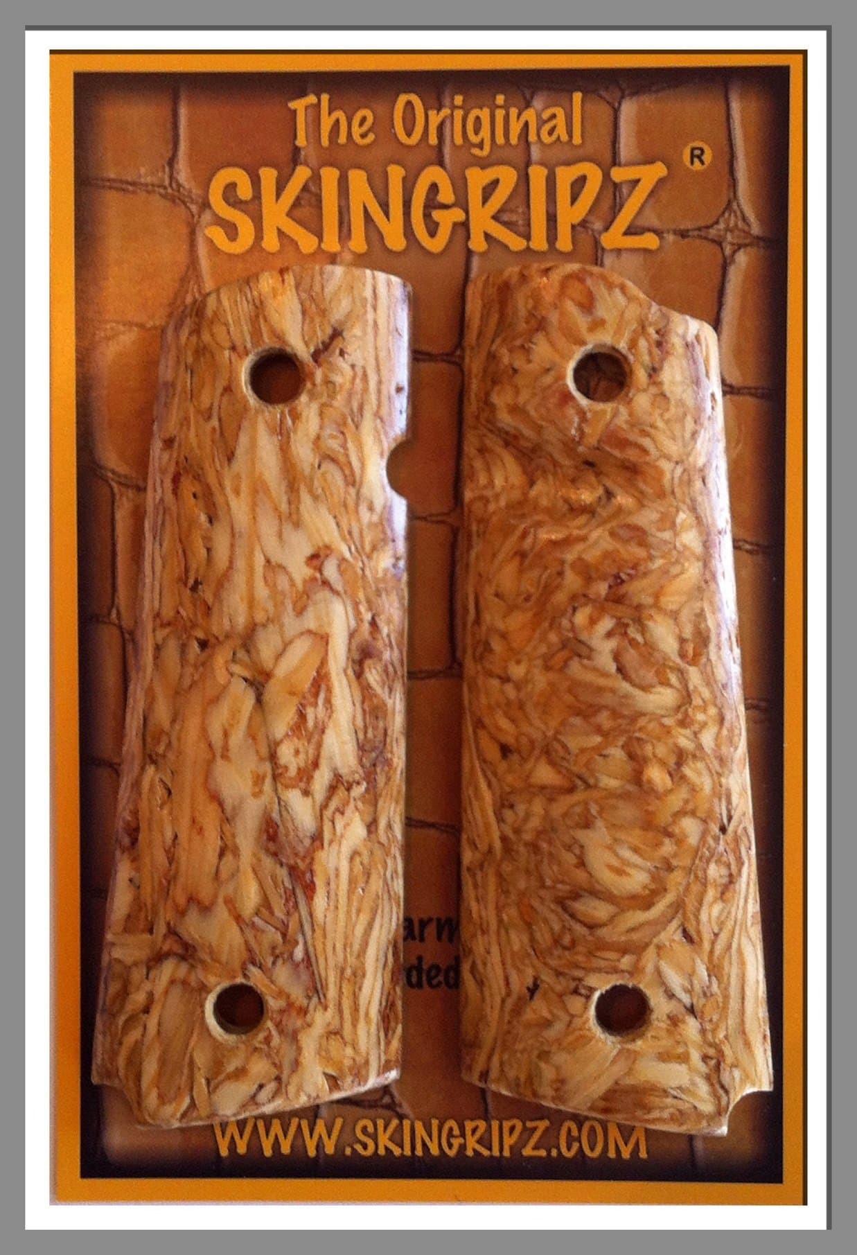 "EXPEDITION" Engineered Wood 1911 Grips (Full Size) -Original SkinGripz Brand ! Pistol Grips - Engineered Wood - Light Weight - Made in USA by Veterans !