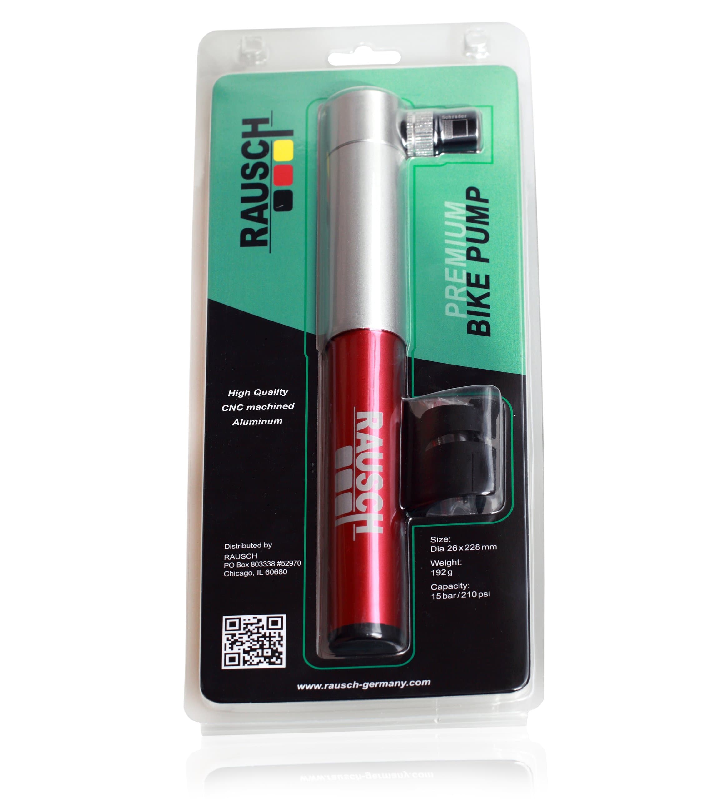 Mini Bike Pump for Bike Tires Made of Light Weight Aluminum in Best German Quality with Guarantee for High Pressure Hand Pumping for Both Presta and Schrader Valves on Road Bikes, Mountain or Racing Bikes with Free Frame Mounting Kit and Ball Needle