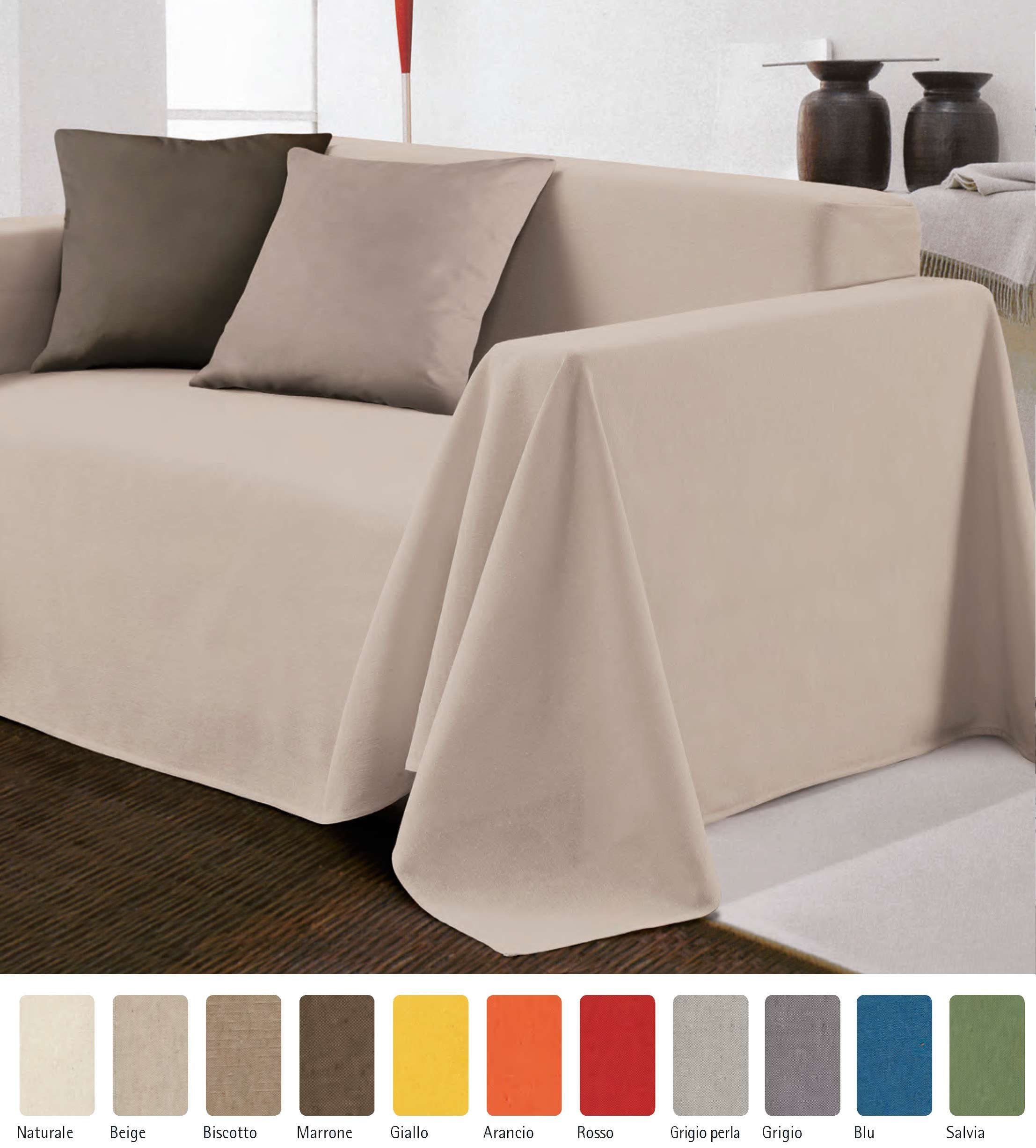 Casatessile Kiara unito plain coloured bedspread furniture cover MAXI 260X300 cm - GRIGIO PERLA