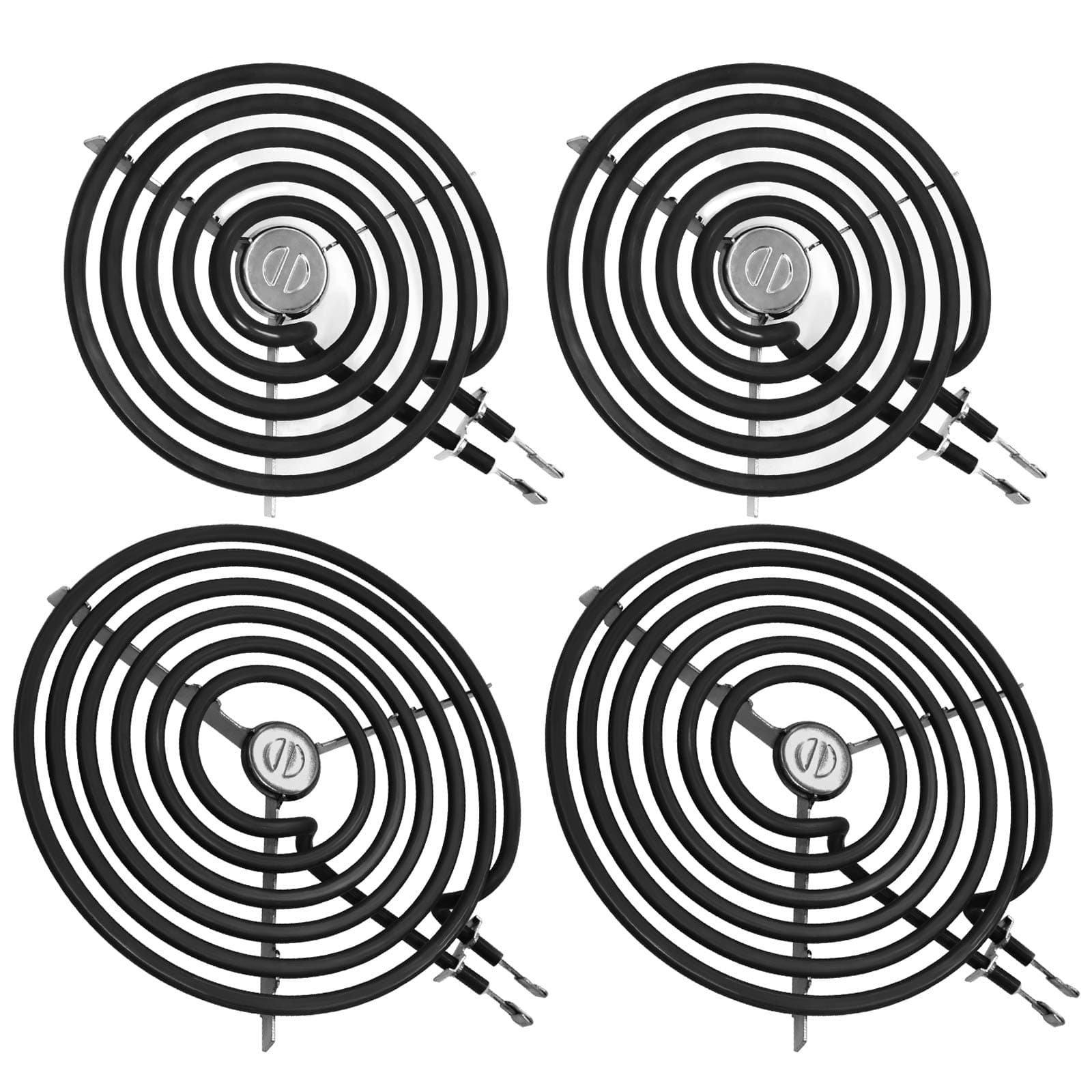 Beaquicy WB30M1 WB30M2 Surface Element Kit - Replacement for Ken-more GE Range Stove Burner - 2 Pack WB30M1 Range 6" Surface Burner Element with 2 Pack WB30M2 Range 8" Surface Burner Element
