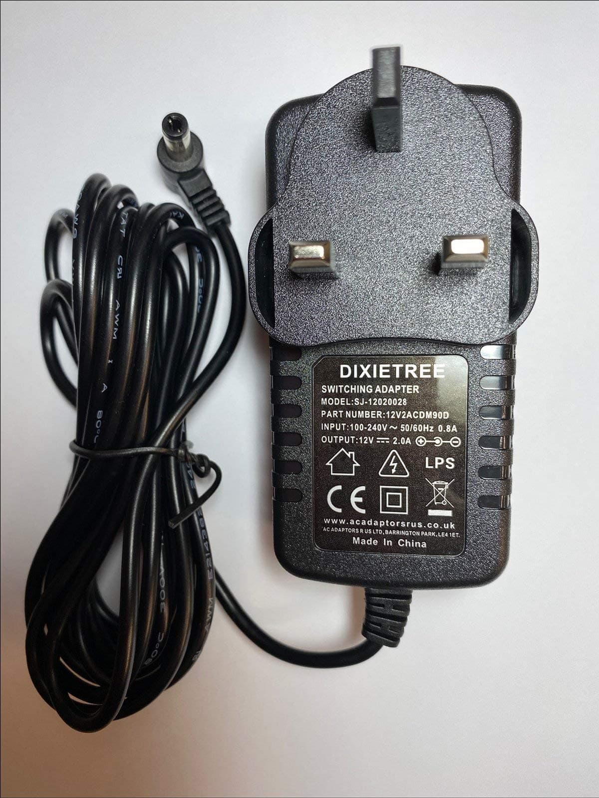 Replacement for 12V MAINS PURE EVOKE-1/2/3 DAB RADIO AC ADAPTOR POWER SUPPLY CHARGER PLUG