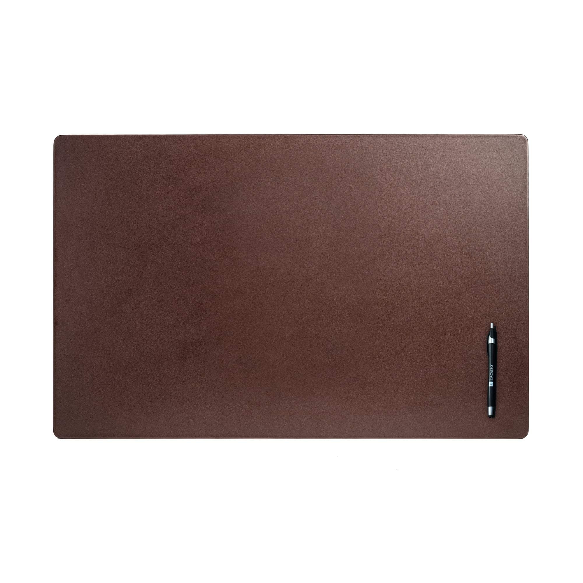 Dacasso Pad Without Side Rails Luxury Leather Blotter for Writing-Executive Desk Surface Protector, 30 x 19, Chocolate Brown