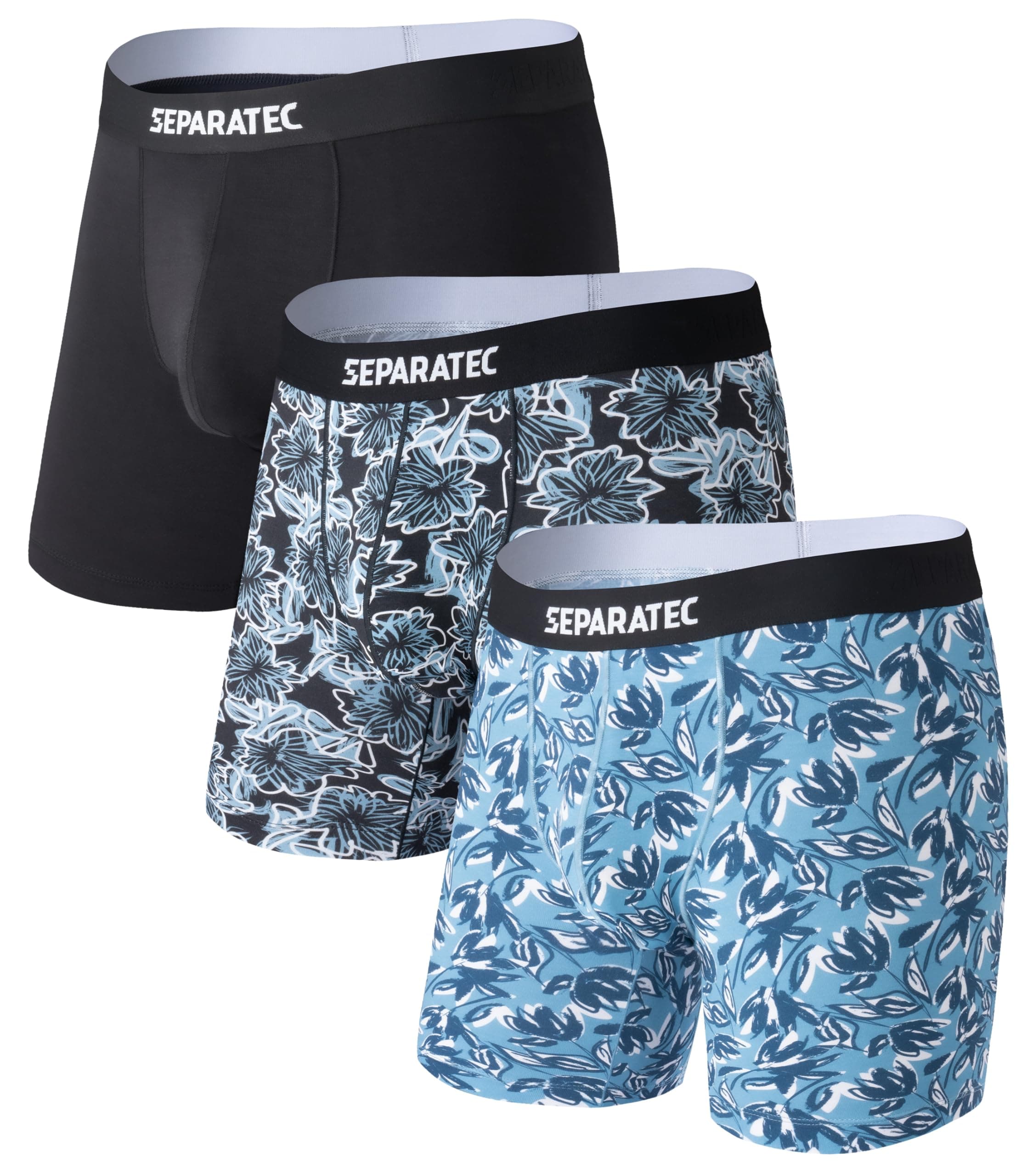 Separatec Mens Underwear with Pouch Moisture Wicking Viscose Bamboo Multicolor Christmas Underwear for Men