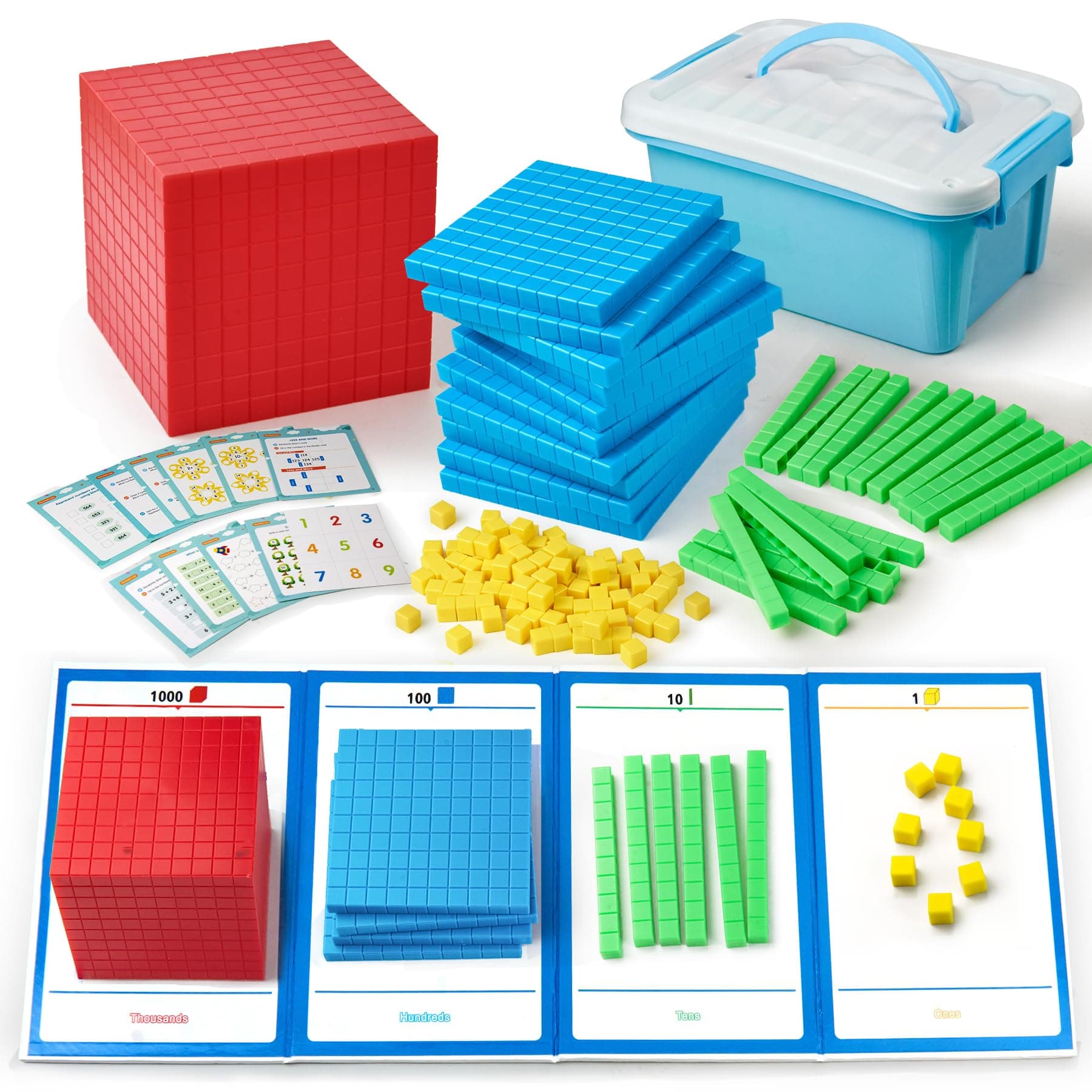 Base Ten Blocks Plastic 143 pcs Math Manipulatives Kindergarten Counting Cubes for Kids Math,Place Value Blocks for Early Counting Maths Toy for 1st Grade