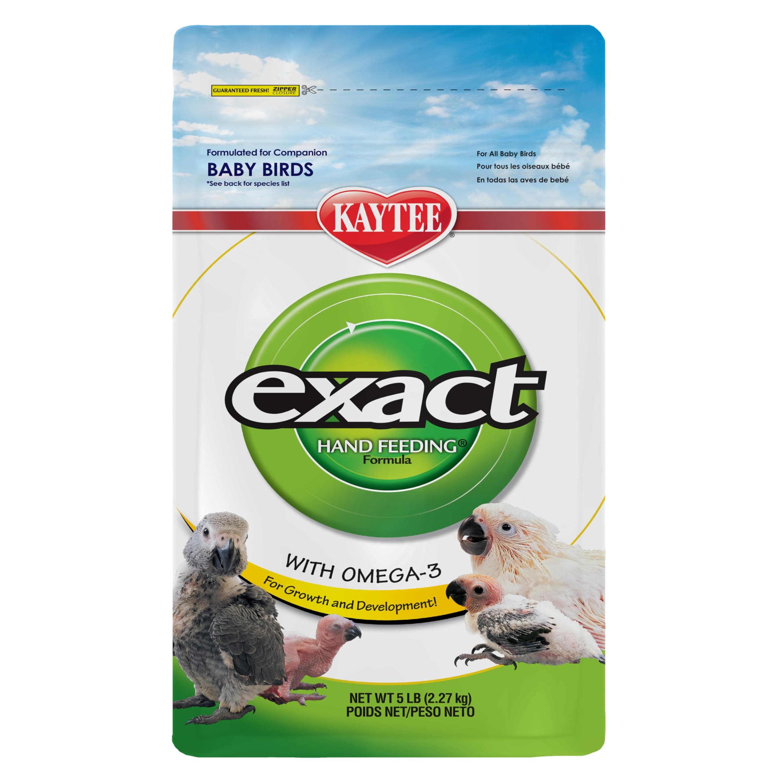 Exact Hand Feeding Pet Bird Baby Food For Parrots, Parakeets, Lovebirds, Cockatiels, Conures, Cockatoos, and Macaws, 5 Pound