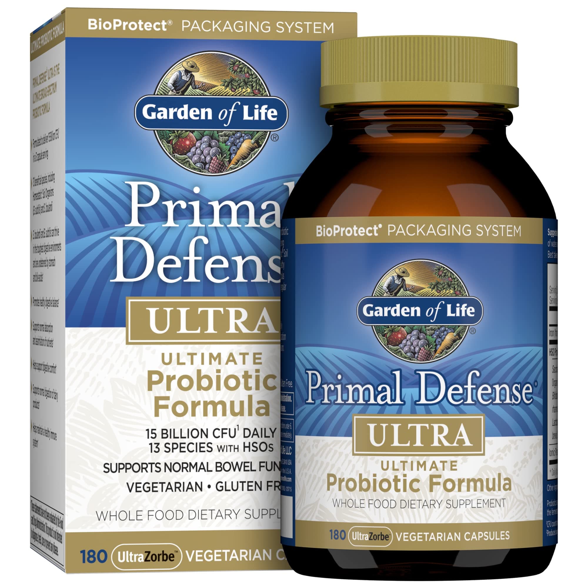 Whole Food Primal Defense Ultra Ultimate Probiotic Dietary Supplement Vegetarian Capsules for Digestive and Gut Health, 180 Count