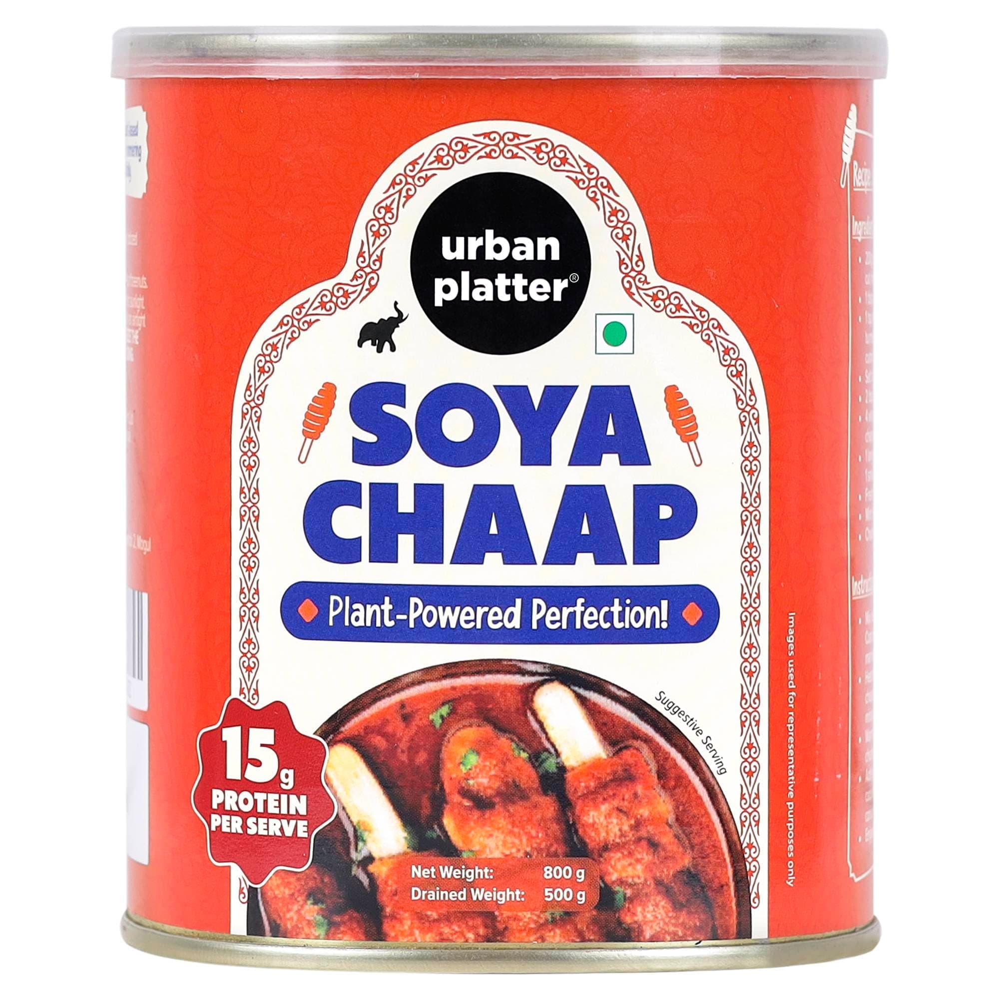 Urban Platter Soya Chaap | 28.22 Oz/800g | High Protein Plant-Based Meat Alternative | Ready-to-Cook | Ideal for Curries, Grills, Tikkas & Barbecue | Vegetarian Protein-Rich Food