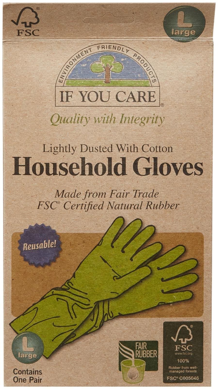 If You CareFSC Large Certified Fair Rubber Latex Household Gloves,L (Pack of 2)