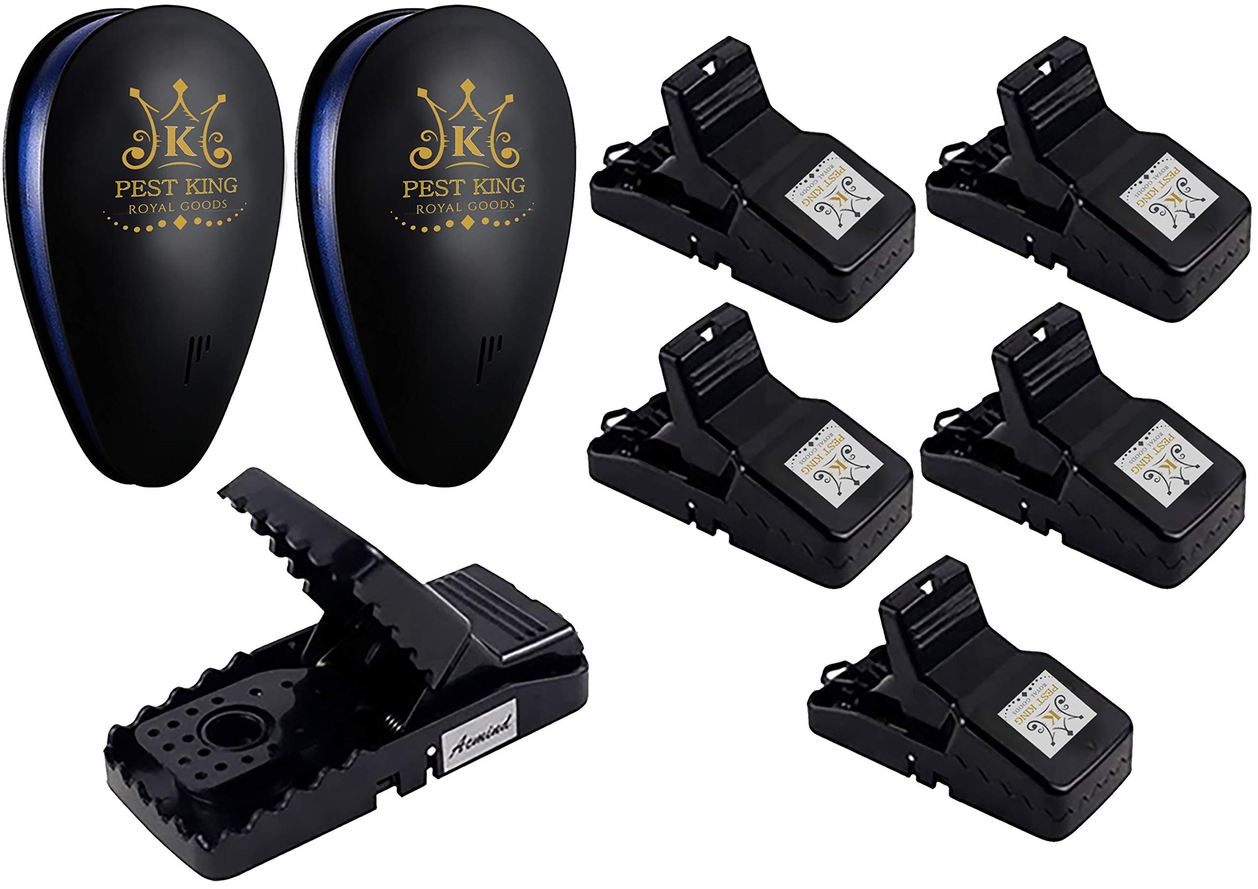 PestKing Upgraded 2019 Ultrasonic Pest Repeller Plug in 2 Pack Bundled with Humane Mouse Traps Reuseable