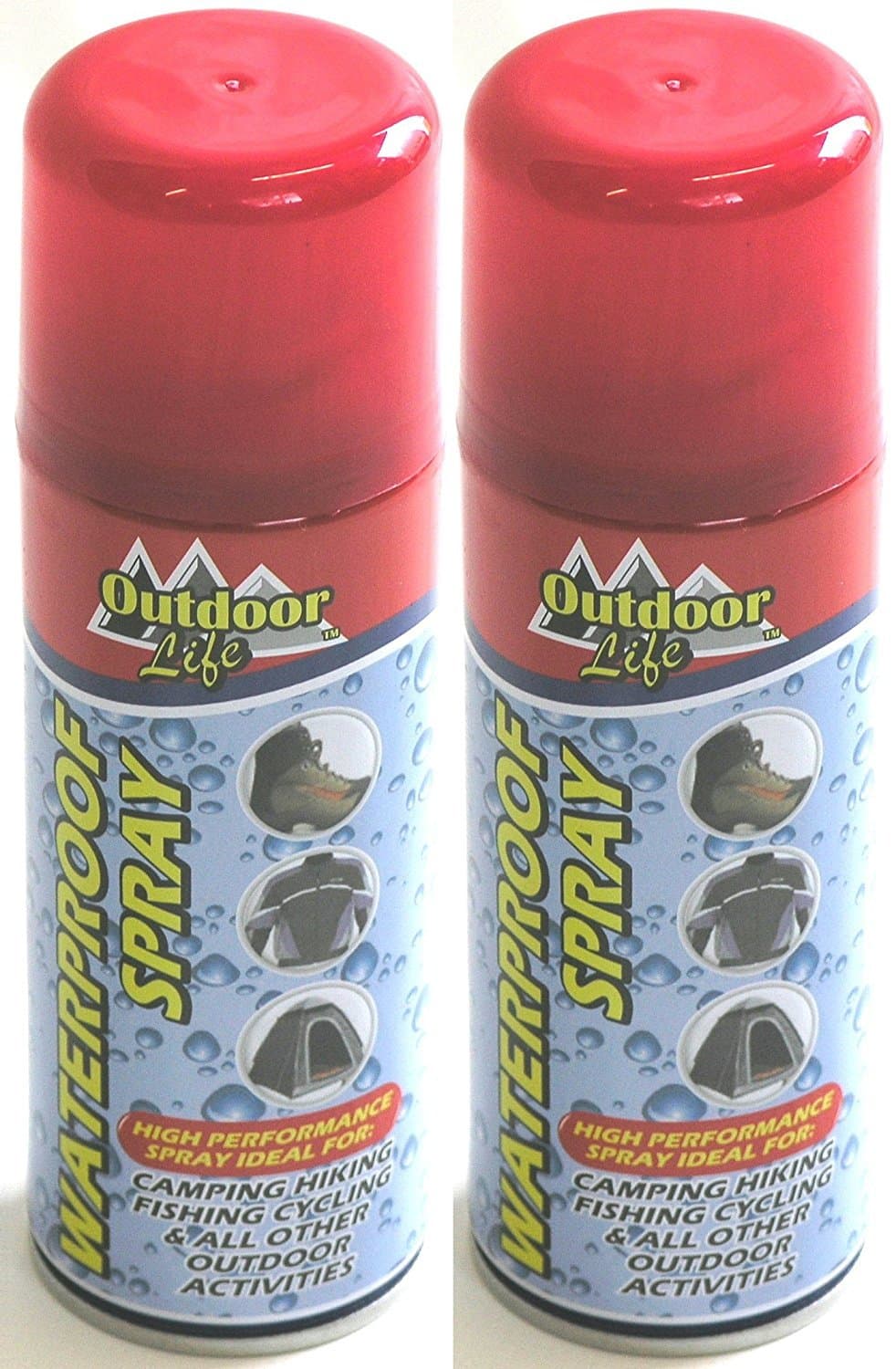 2 x 200ml Waterproof Spray For Most Outdoor Items. Camping Clothing Fishing Maps