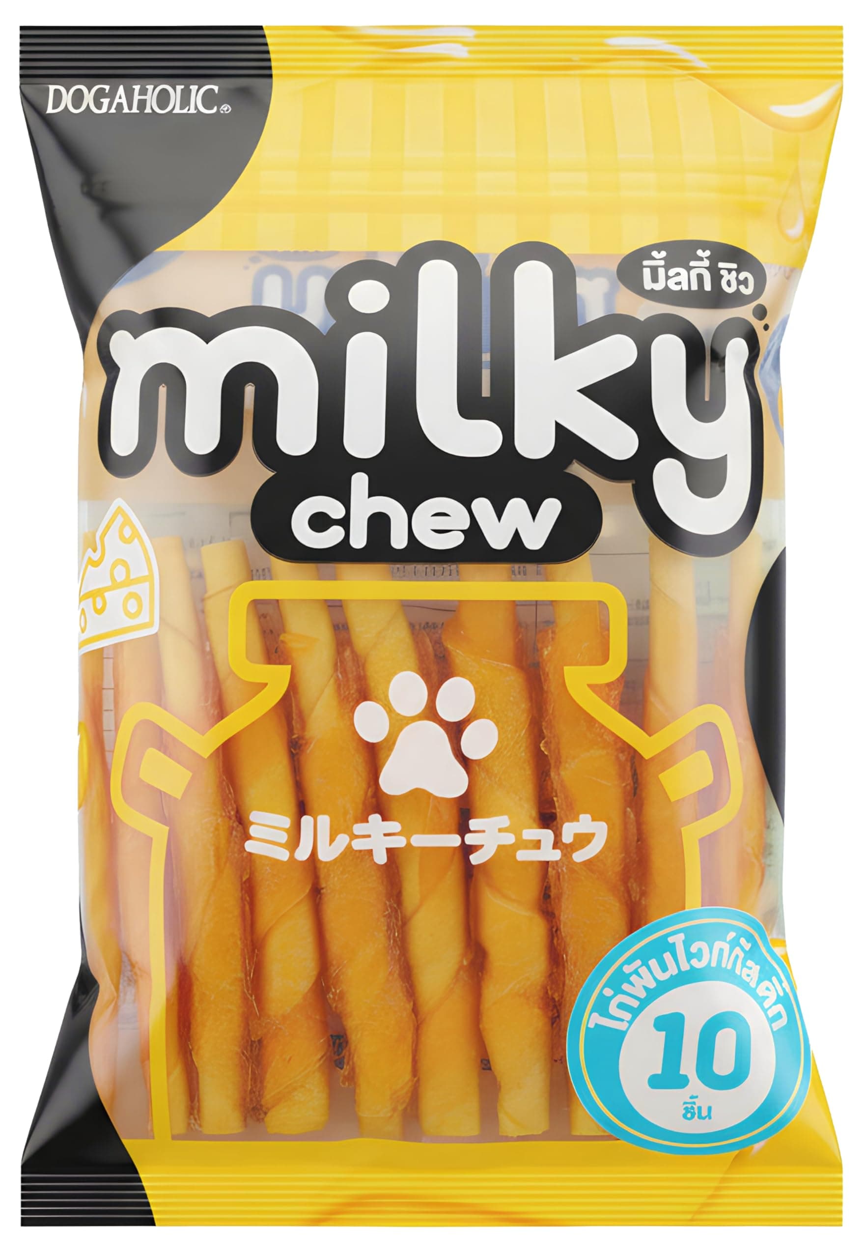 Pet Treats Milky Chew Cheese & Chicken Sticks Style Dog Treats for All Life Stages 10 Pieces