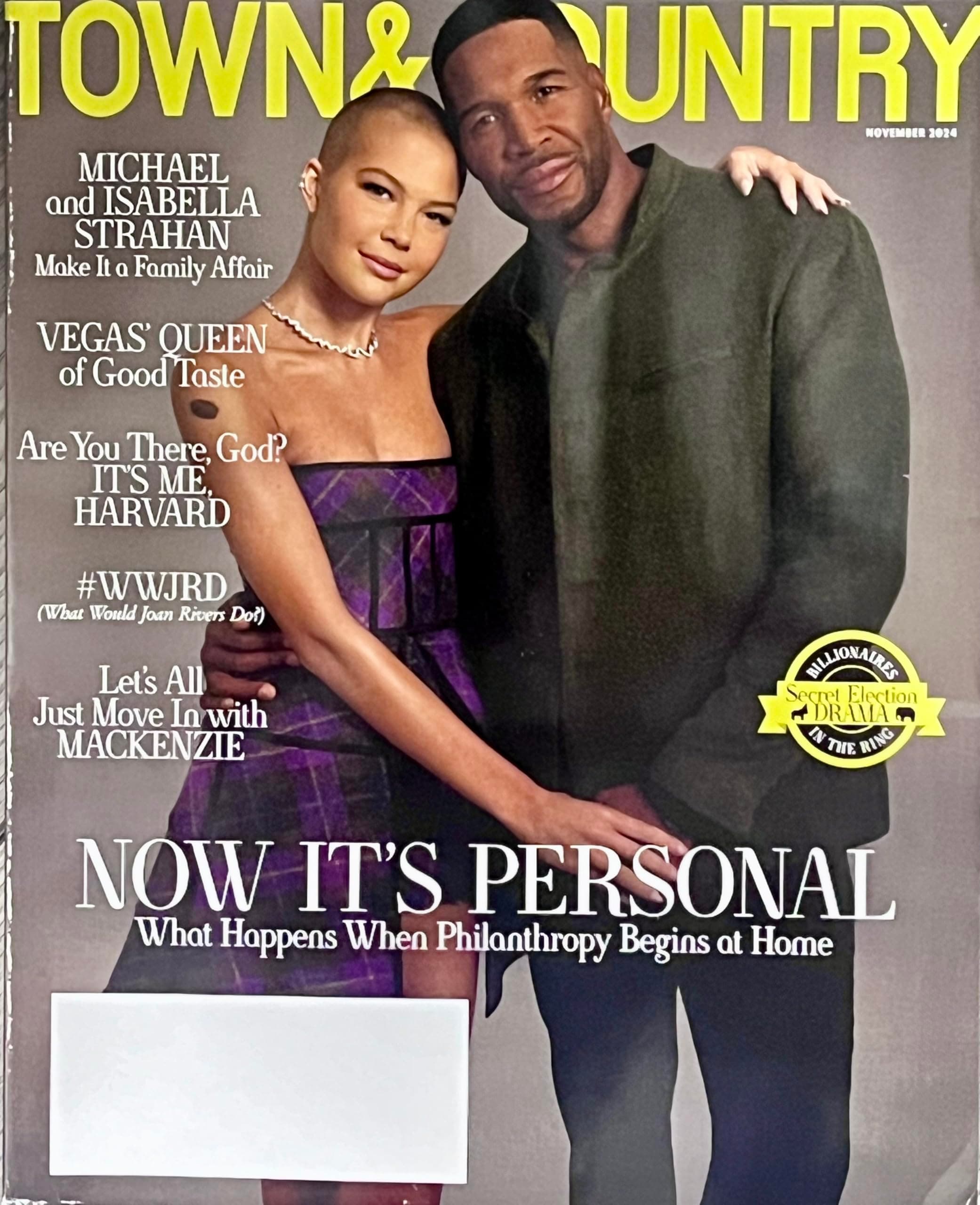 Town & Country Magazine (November 2024 Issue) Emma Heming Willis, Bryan Stevenson, Michael Strahan (Random Cover)