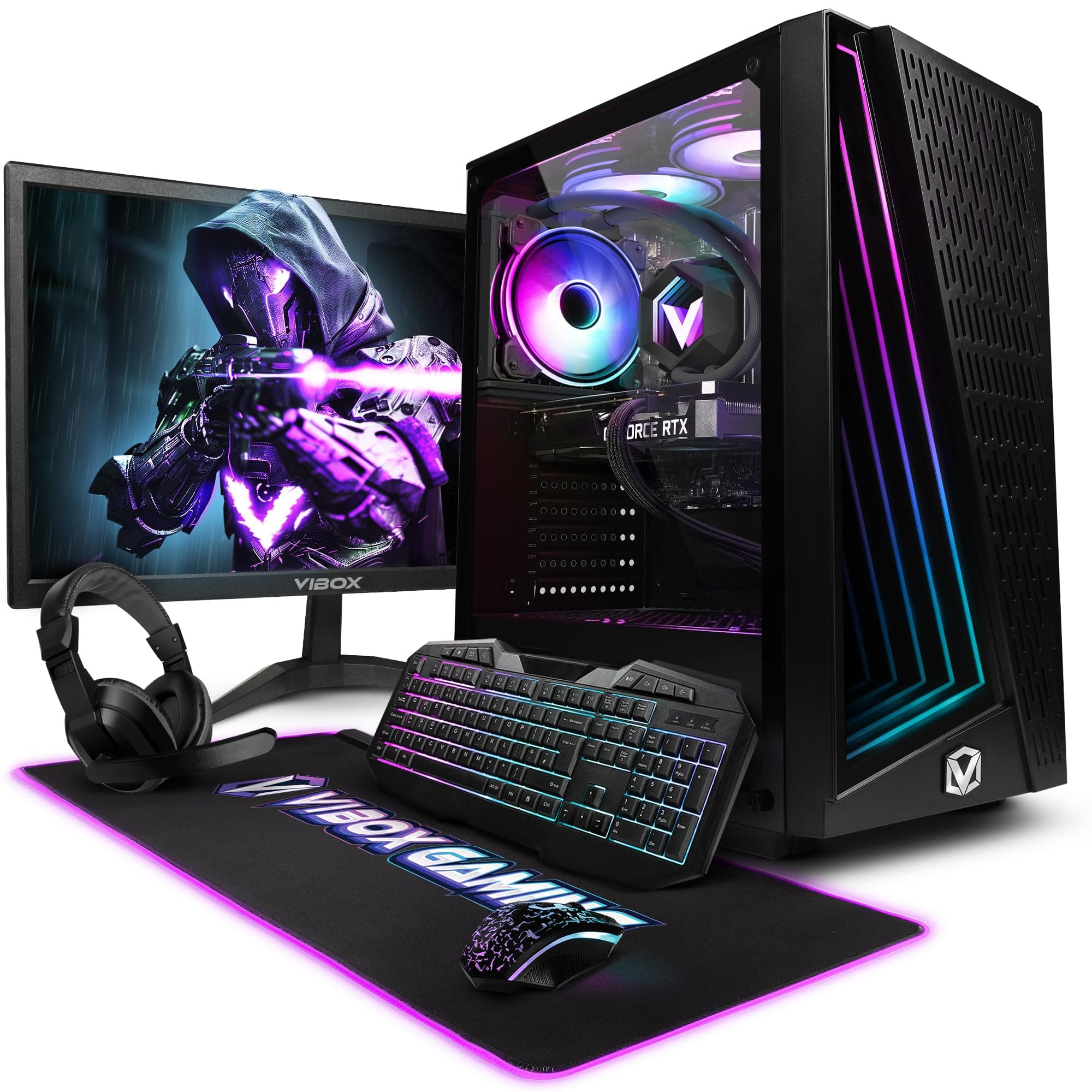 Vibox VII-521 Gaming PC Bundle • Intel Core i7 12700KF 5.0GHz • Nvidia RTX 5060 8GB • 16GB RAM • 1TB SSD • Windows 11 • 23" Monitor • WiFi