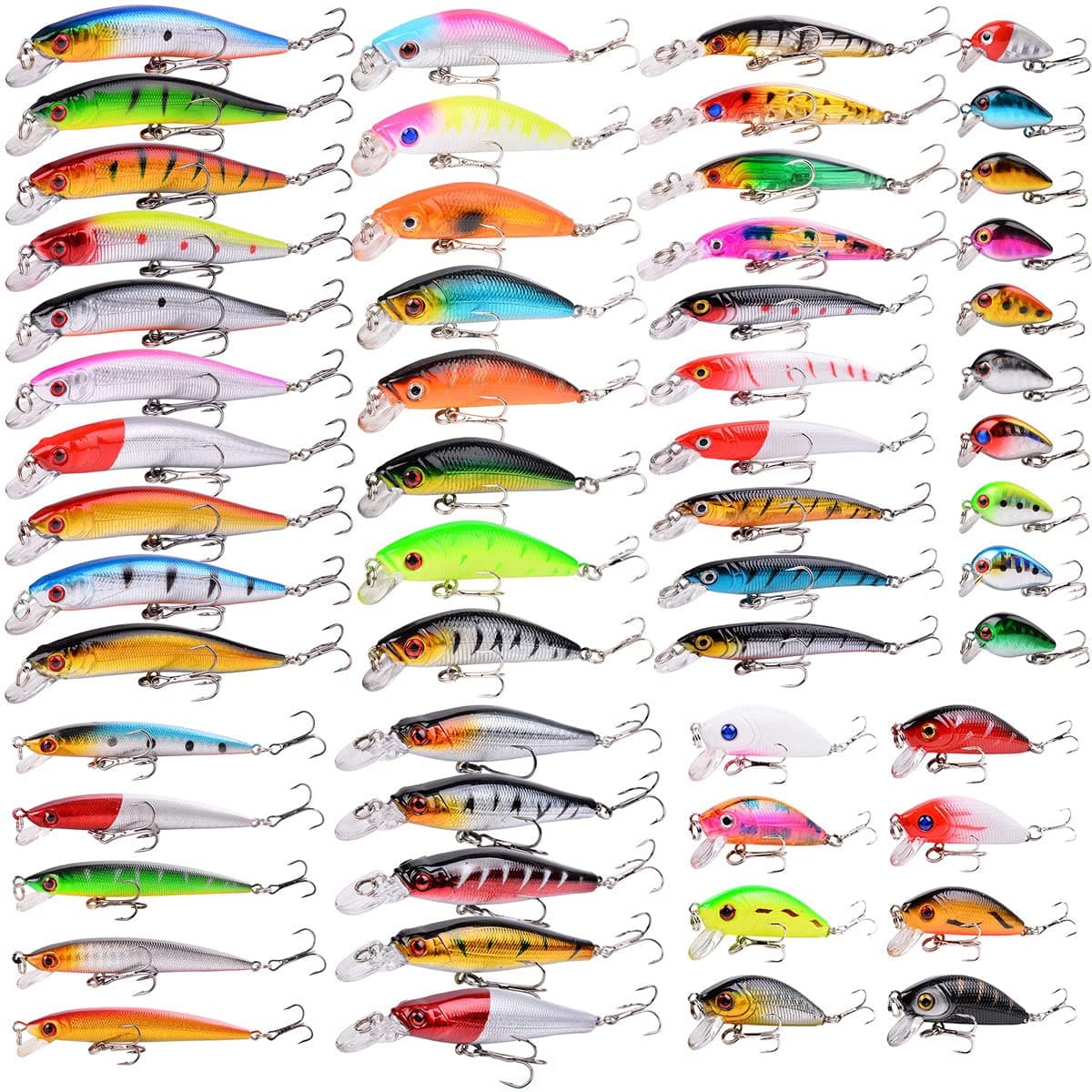 Aorace Fishing Lures Kit Mixed Including Minnow Popper Crank Baits with Hooks for Saltwater Freshwater Trout Bass Salmon Fishing