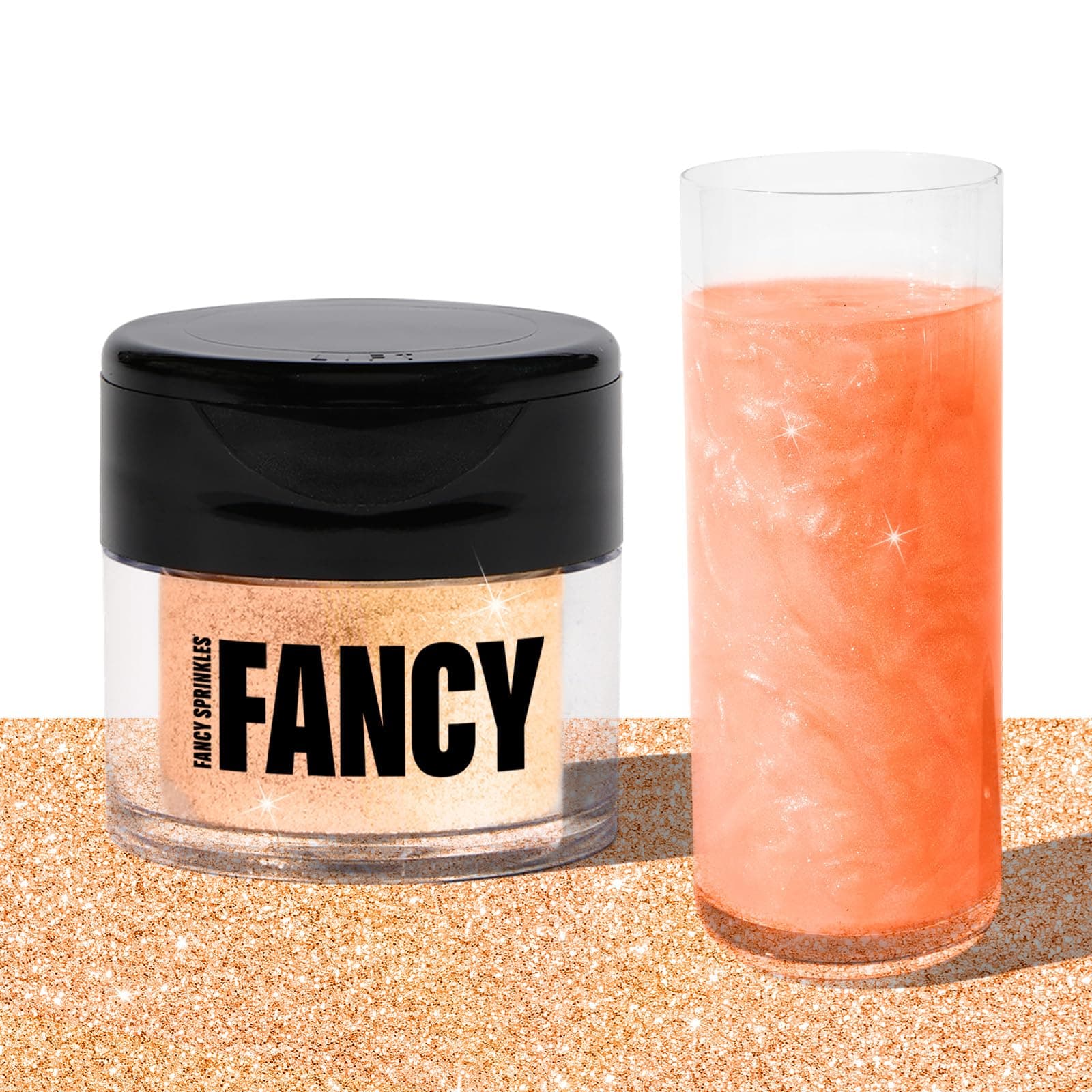 Fancy Sprinkles Prism Powder, for Baking Dusting Powder, Edible Glitter, No Taste or Texture, Add to Baked Goods or Drinks (4g, Champagne Rose Gold)