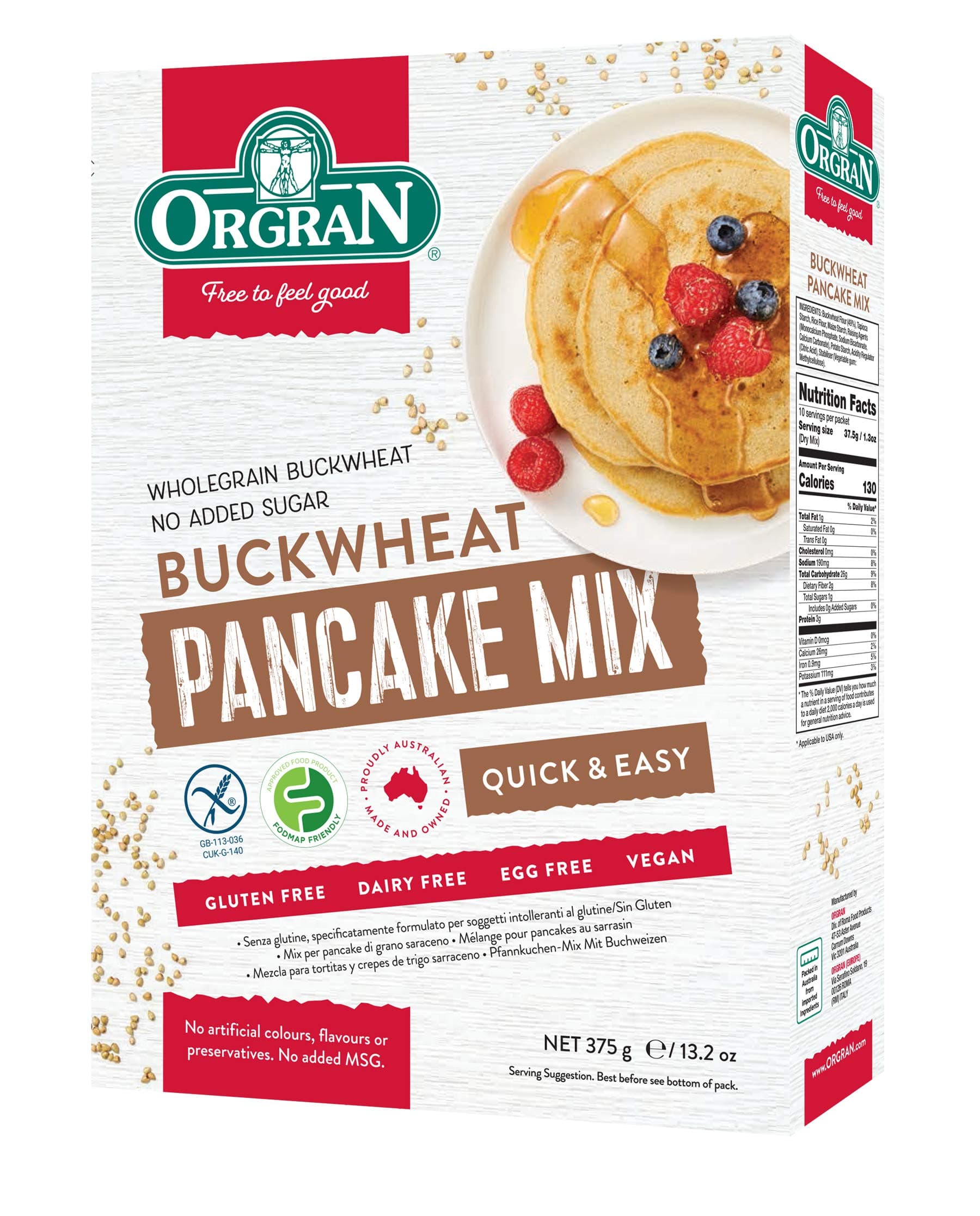 Orgran Buckwheat Pancake Mix - 375 gm
