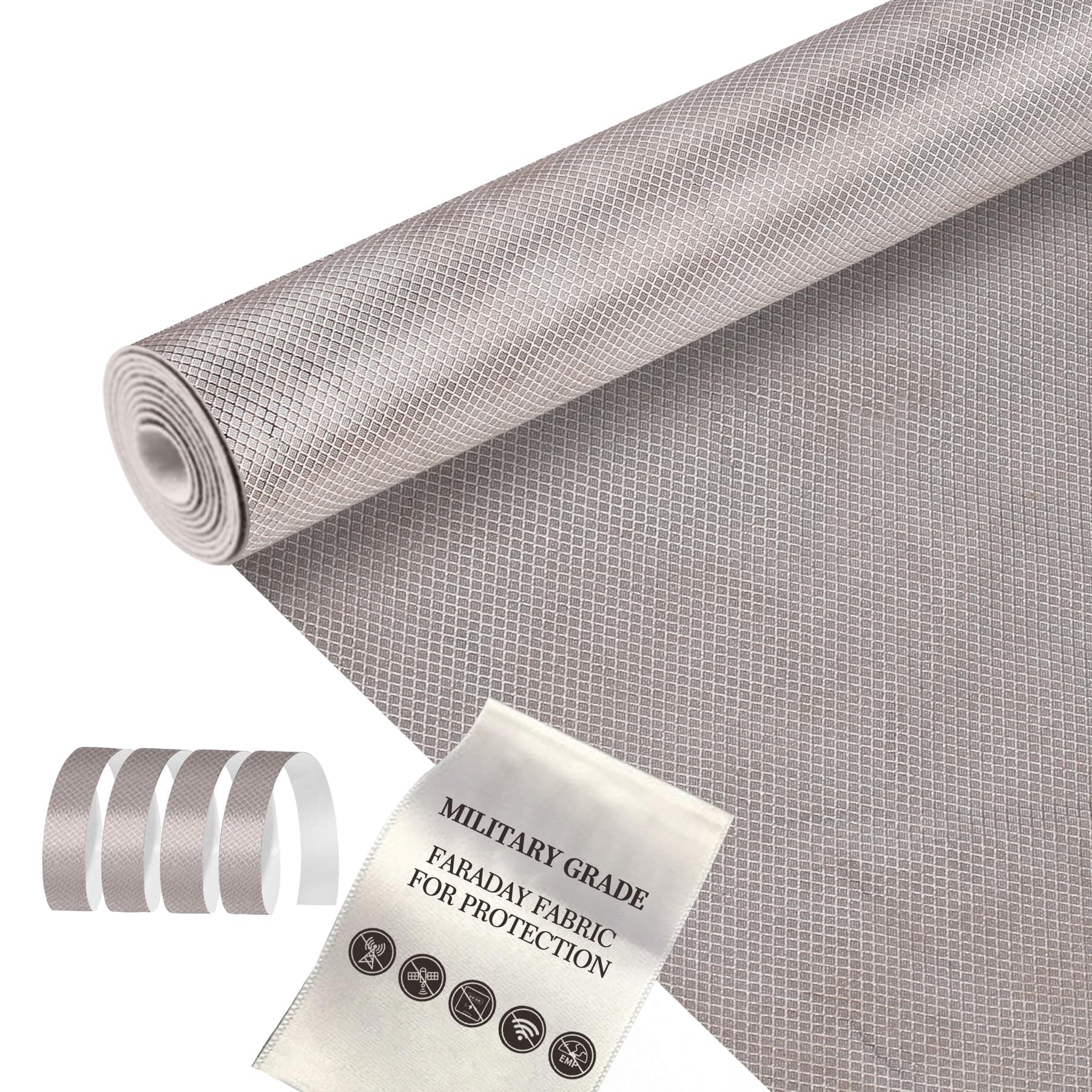 Faraday Fabric Military Grade Fabric 98×43 inch Nickel Copper Faraday Cloth for WiFi, GPS