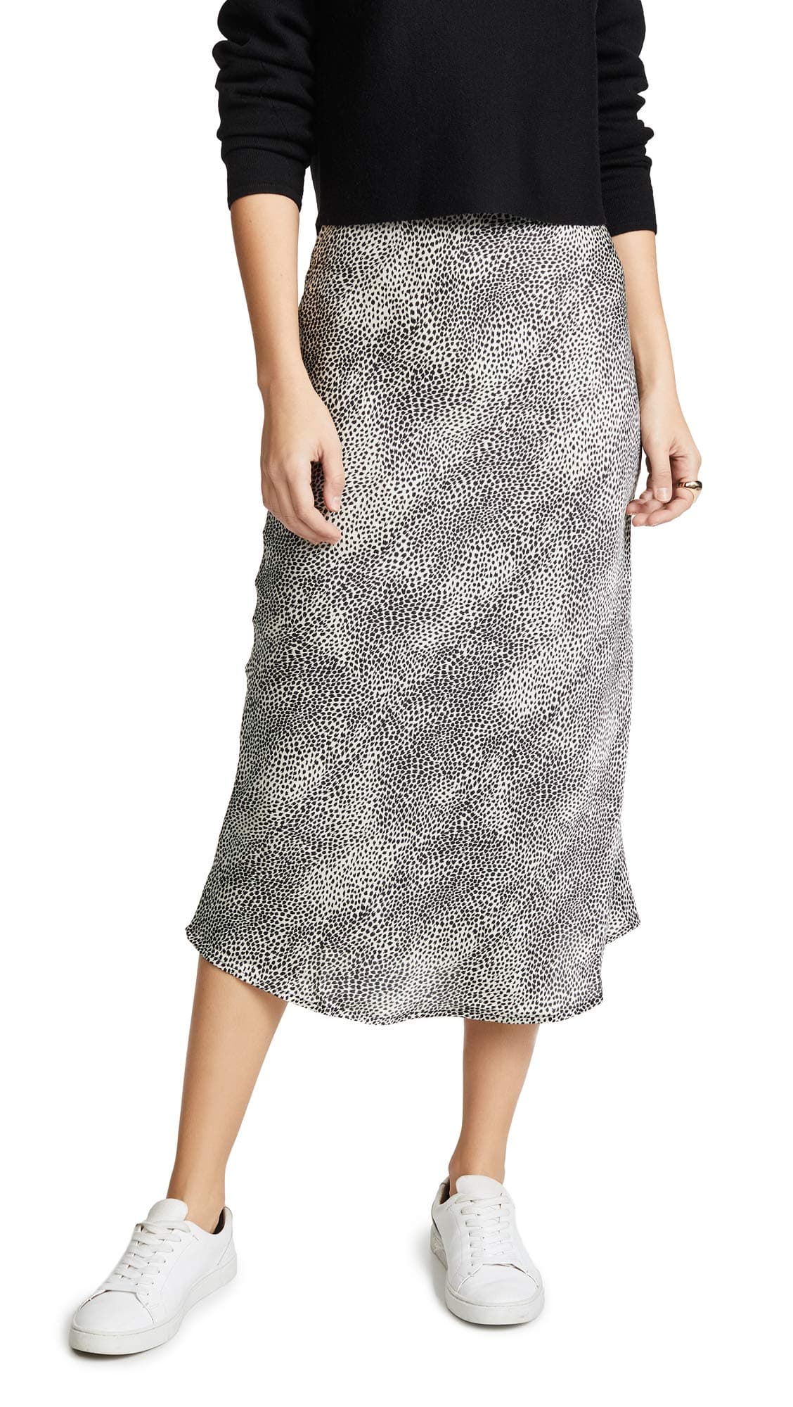 re:named Women's Leopard Midi Skirt