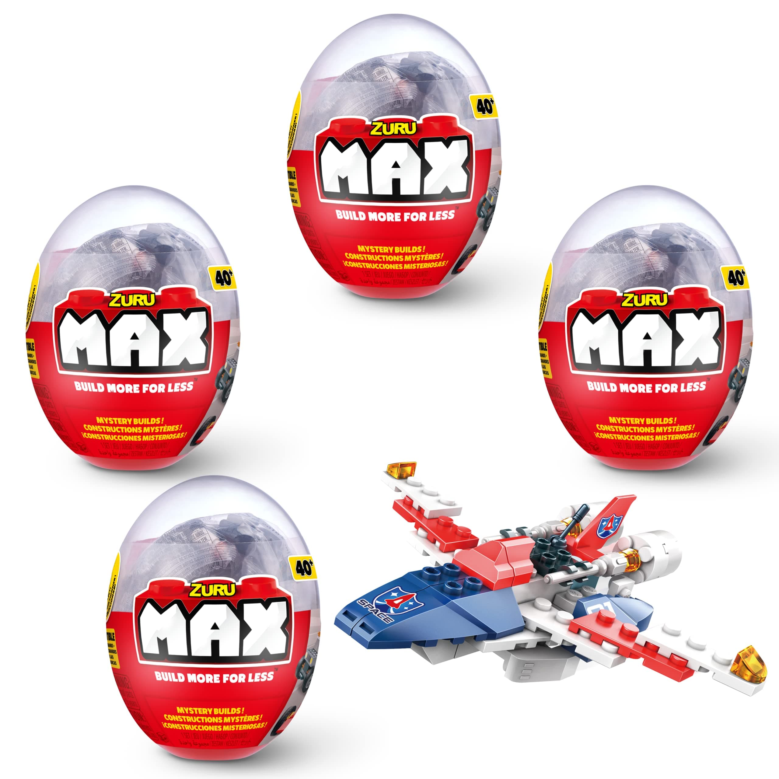 Max Build More Mystery Egg Capsule (4 Pack) Compatible with Other Major Brands