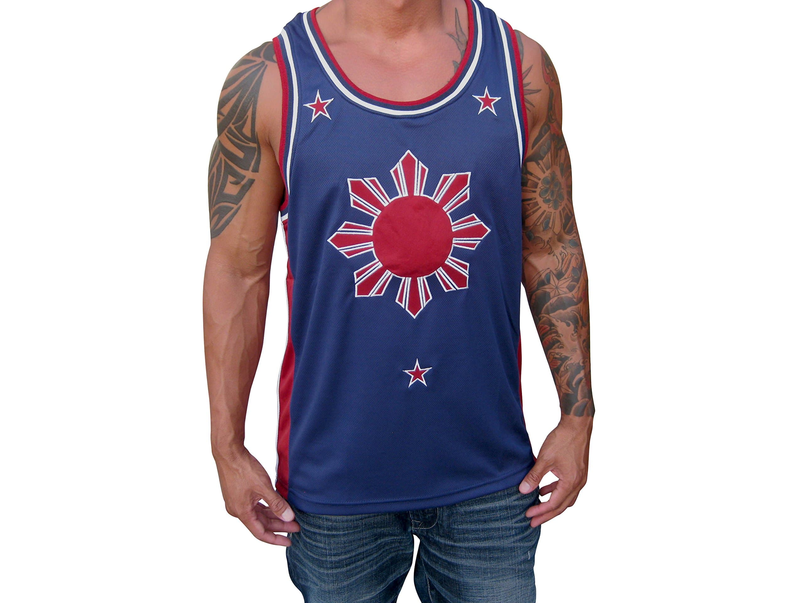 Soldier TanksBlue Red Filipino Basketball Jersey Tank Top Philippines Pinoy Pride