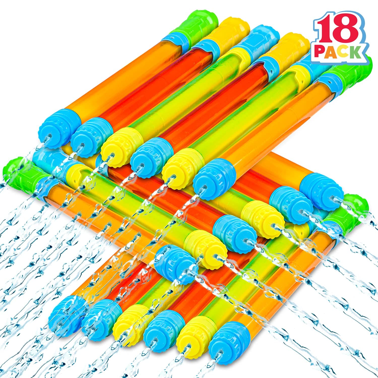 JOYIN 18 Pack 16.5''/41.9cm Super Water Pistol Soaker Blaster Squirt Guns for Kids and Adults, Summer Outdoor Swimming Pool, Backyard, Beach Water Game Fighting Play Toys
