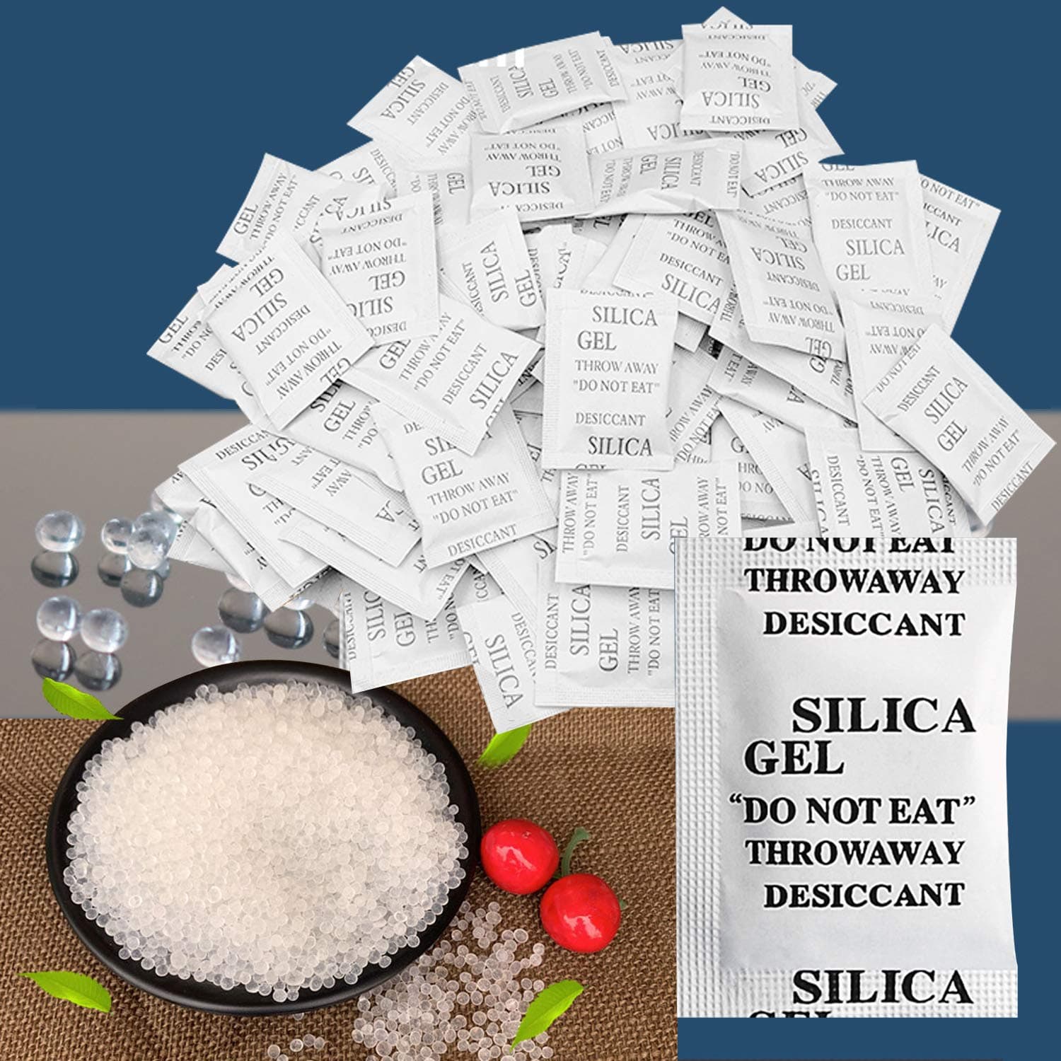 Seemo Silica Gel Desiccant Bags Moisture Absorber Reusable Packets 2g/pack(100 Packs)