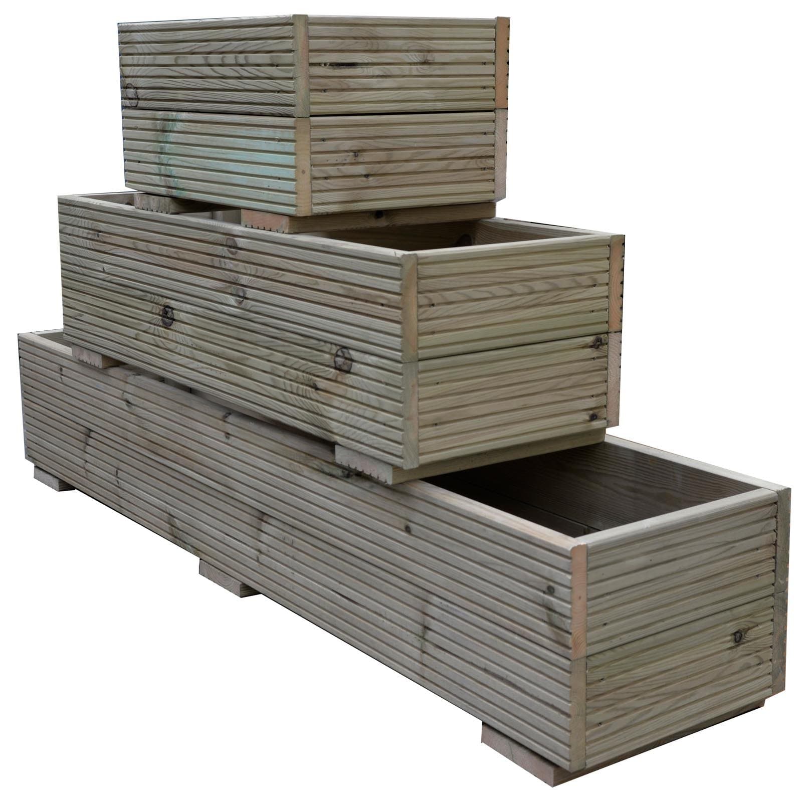 Weatherwell Decking Planters for Garden Swedish Pressure Wooden Treated Timber (1.2 Meter)