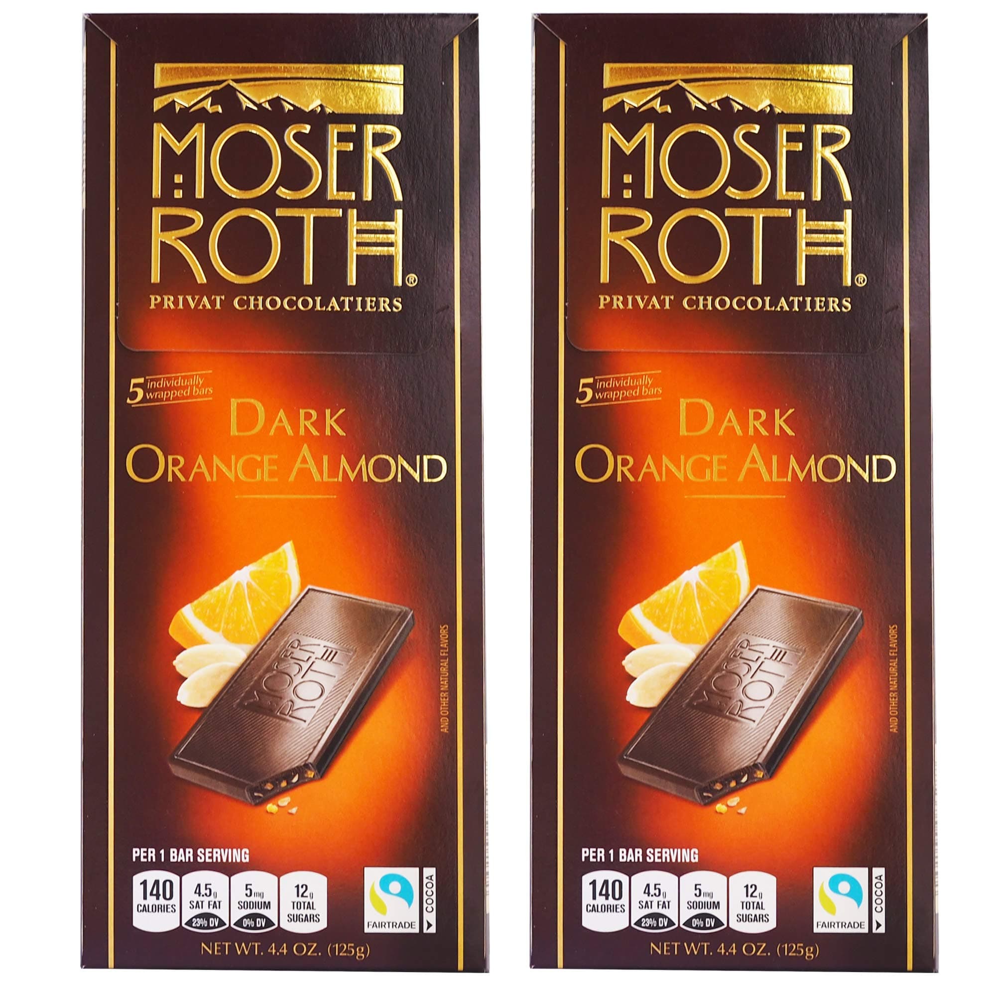 German Dark Chocolate Bars -Orange & Almond (pack of 2)