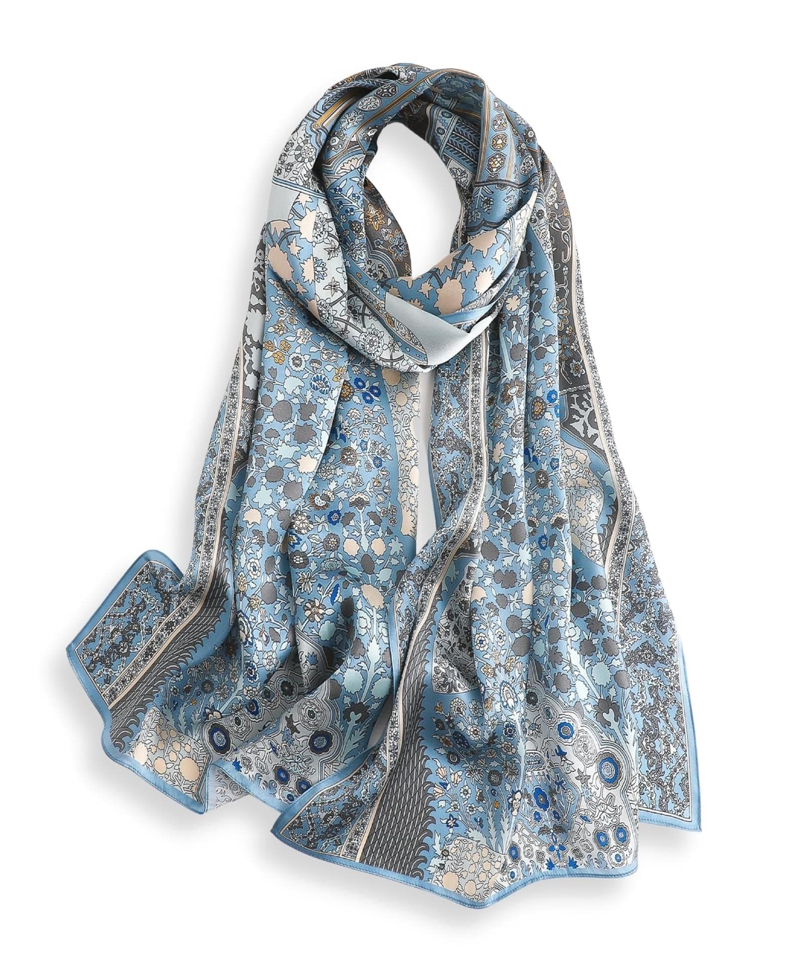 PoeticEHome100% Mulberry Silk Long Scarf Wrap - Women's Large Oblong Sunscreen Shawl with Gift PackagingGlobal Recycled StandardGlobal Recycled StandardGlobal Recycled Standard