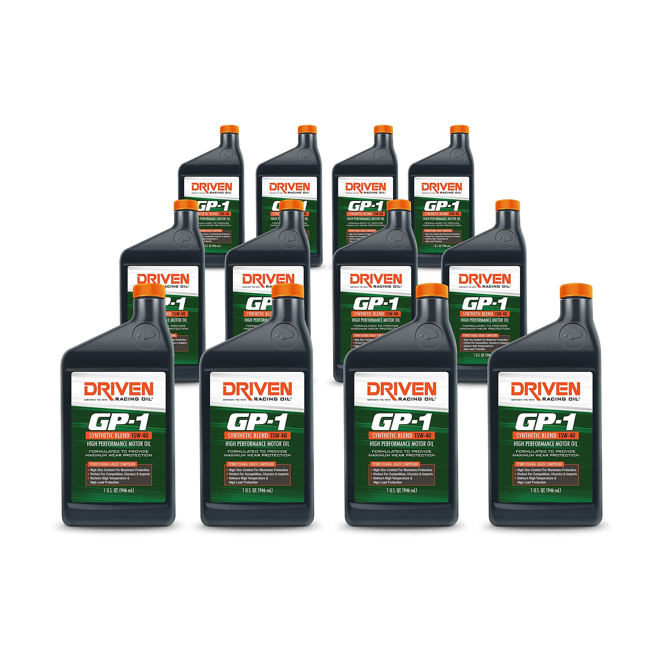 GP-1 Synthetic Blend Motor Oil 15w-40 (12 Quart Bottles)