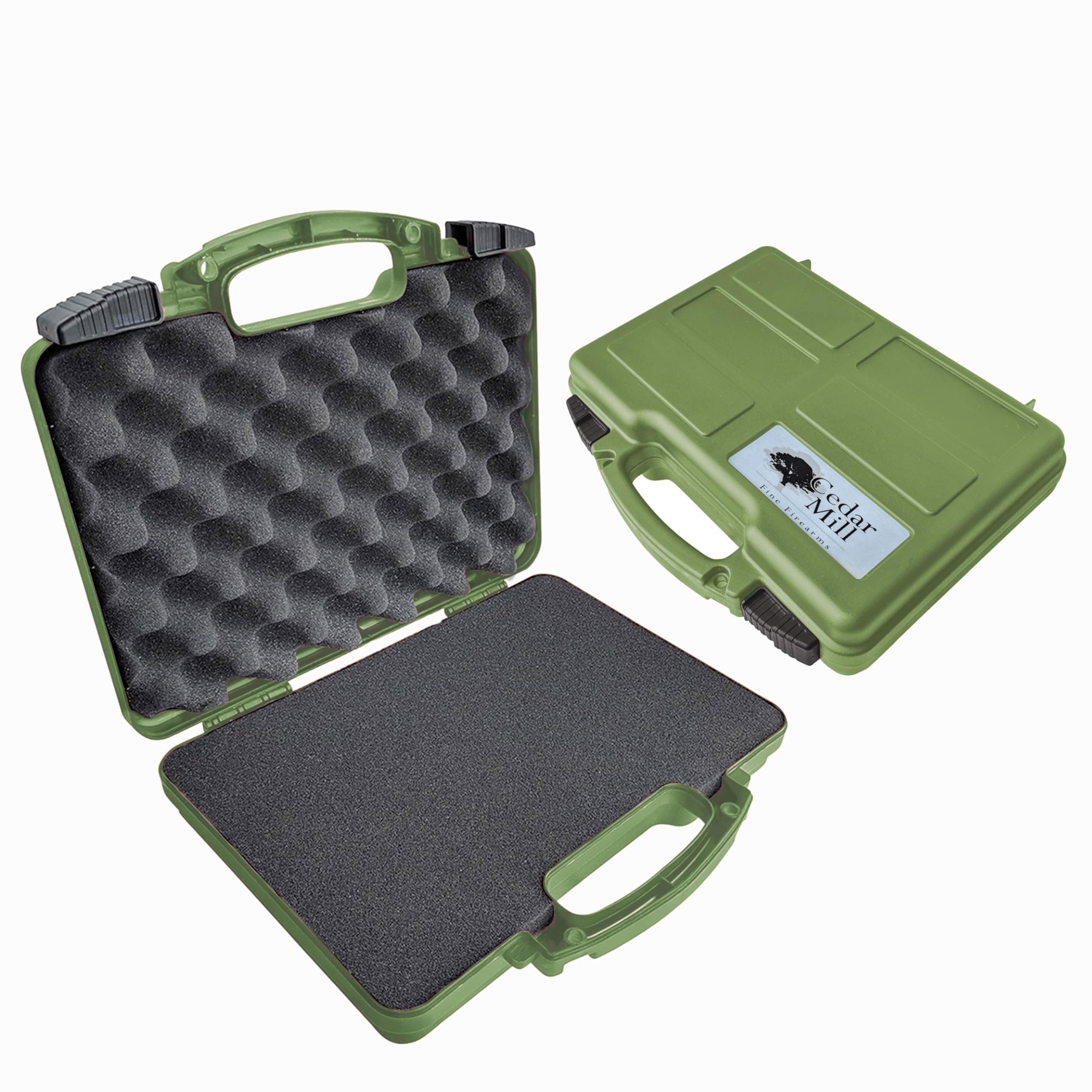 TSA Approved Hard Gun Case – Airline Approved Lockable Pistol Carrying Case with Dual Latch & Customizable Foam – Fits 9mm Handgun, Revolver & Firearm for Travel & Range Use