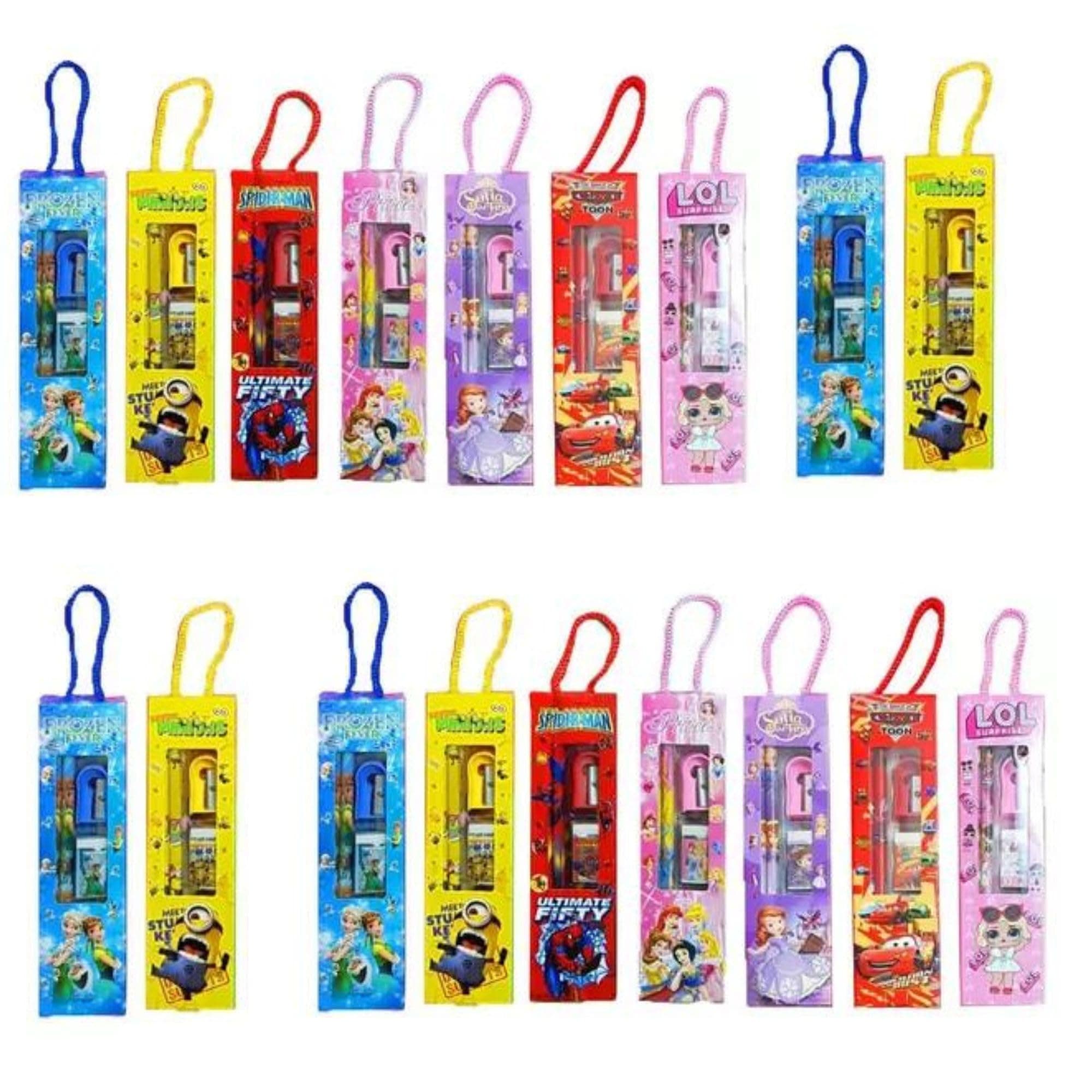 ARTLABEL Cartoon Theme Stationery Set Birthday Return Gifts For Kids Children In Bulk (Pack Of 18), Ink Black