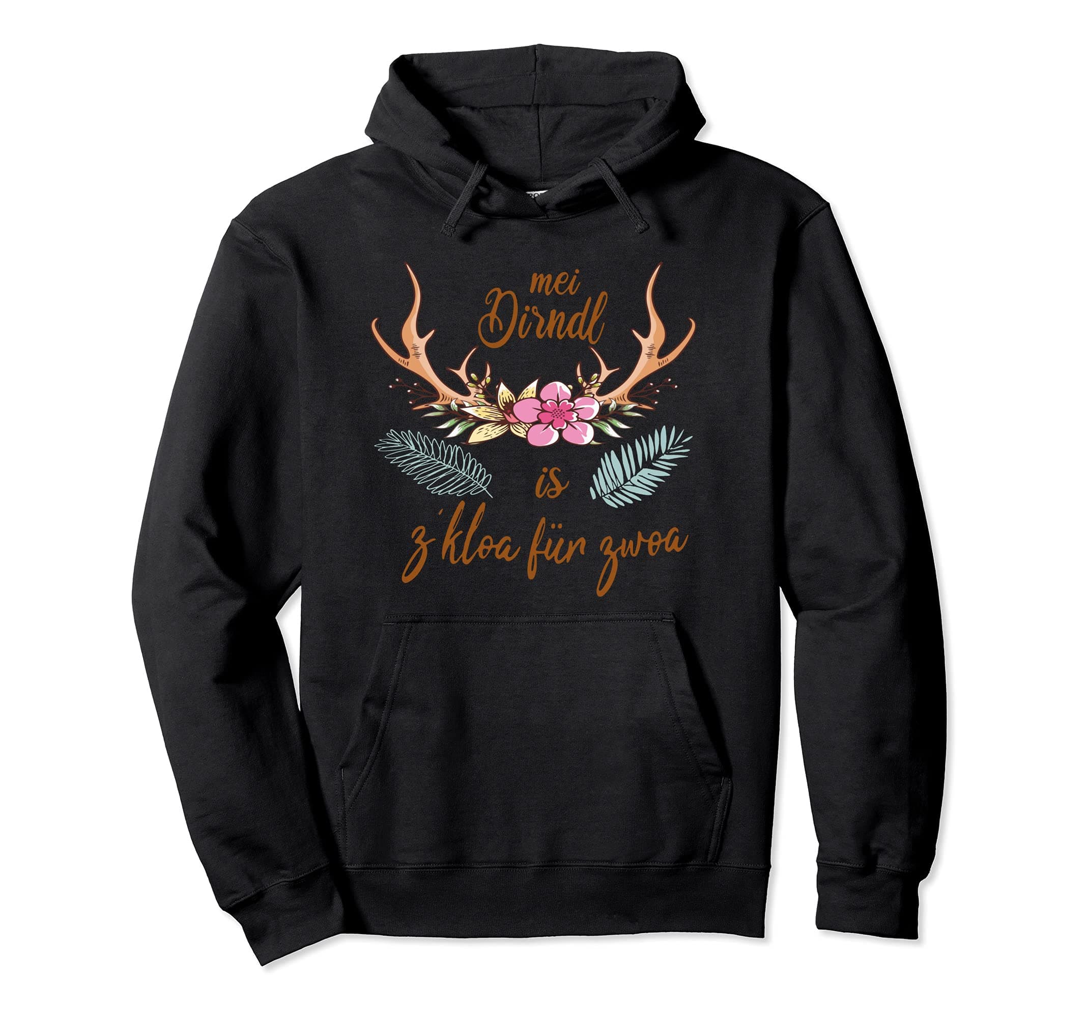 Antlers motif dirndl gift - Mei Dirndl is z kloa for zwoa Pullover Hoodie