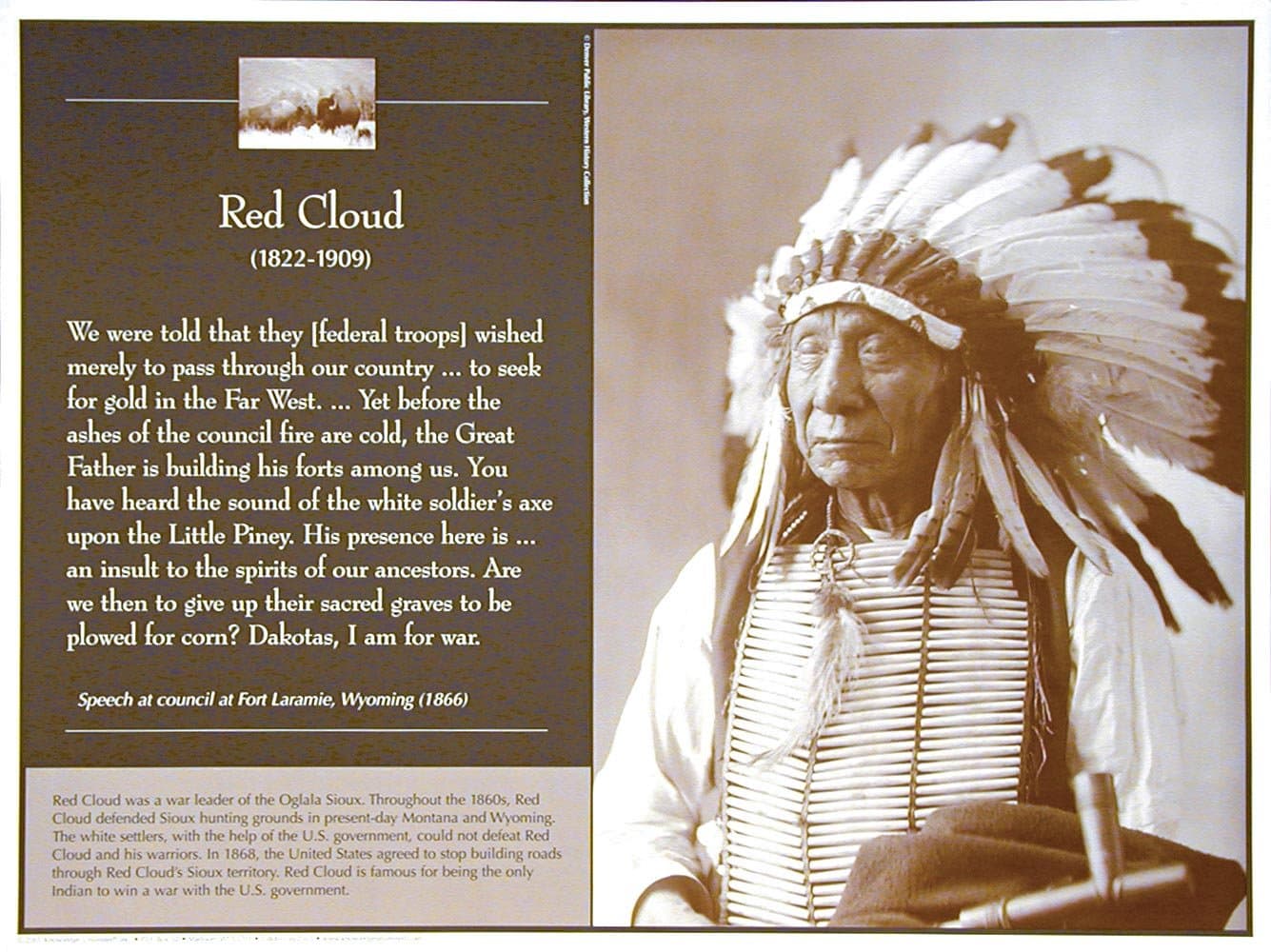 Knowledge Unlimited Inc. Red Cloud - Great Native American Leaders Poster