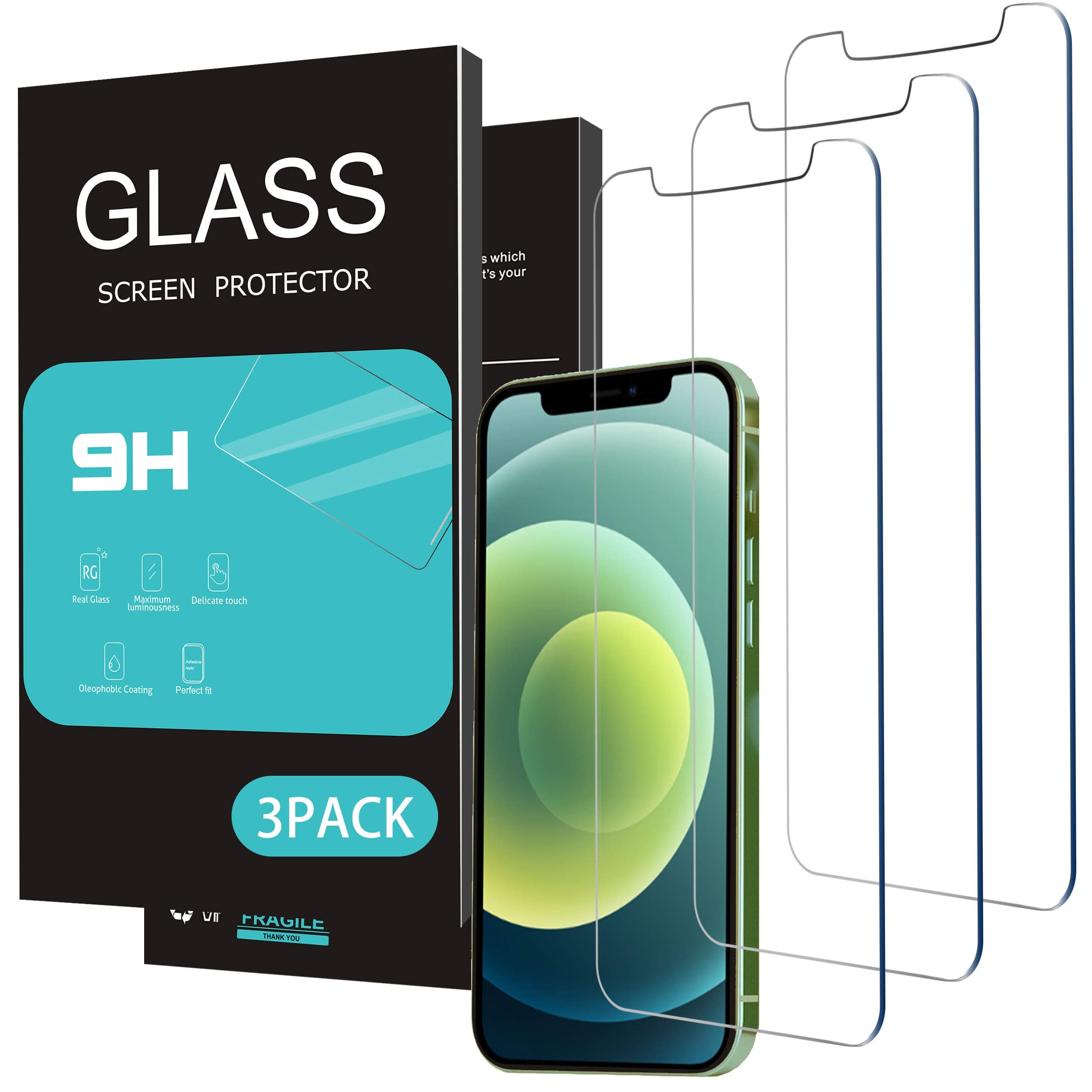 HOMEMO Glass Screen Protector for iPhone 11/iPhone XR 6.1 Inch 3 Pack Tempered Glass