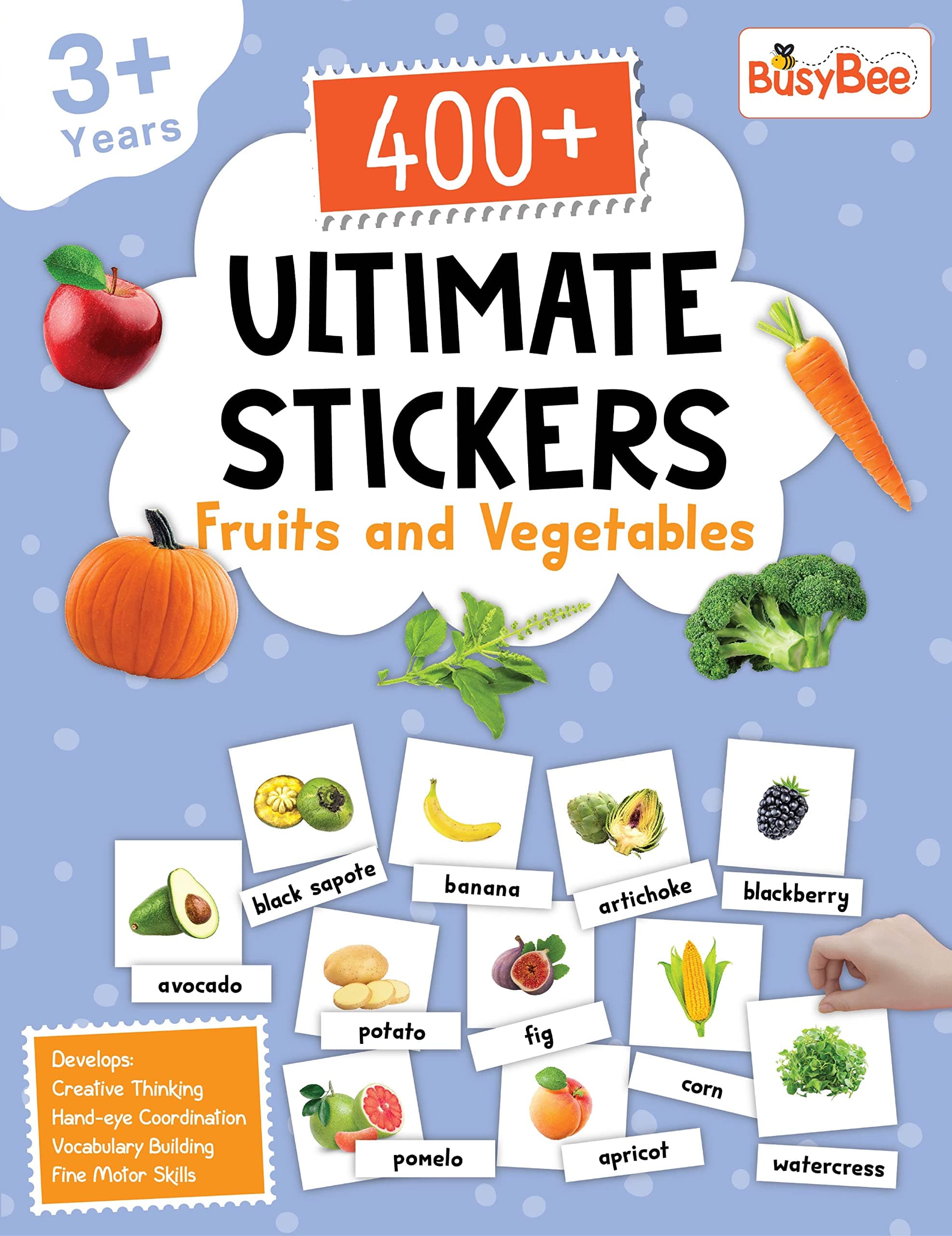 Pegasus 400+ Ultimate Stickers Book for Children - Fruits and Vegetables for 3+ Years Kids | Stickers for Classroom Activity