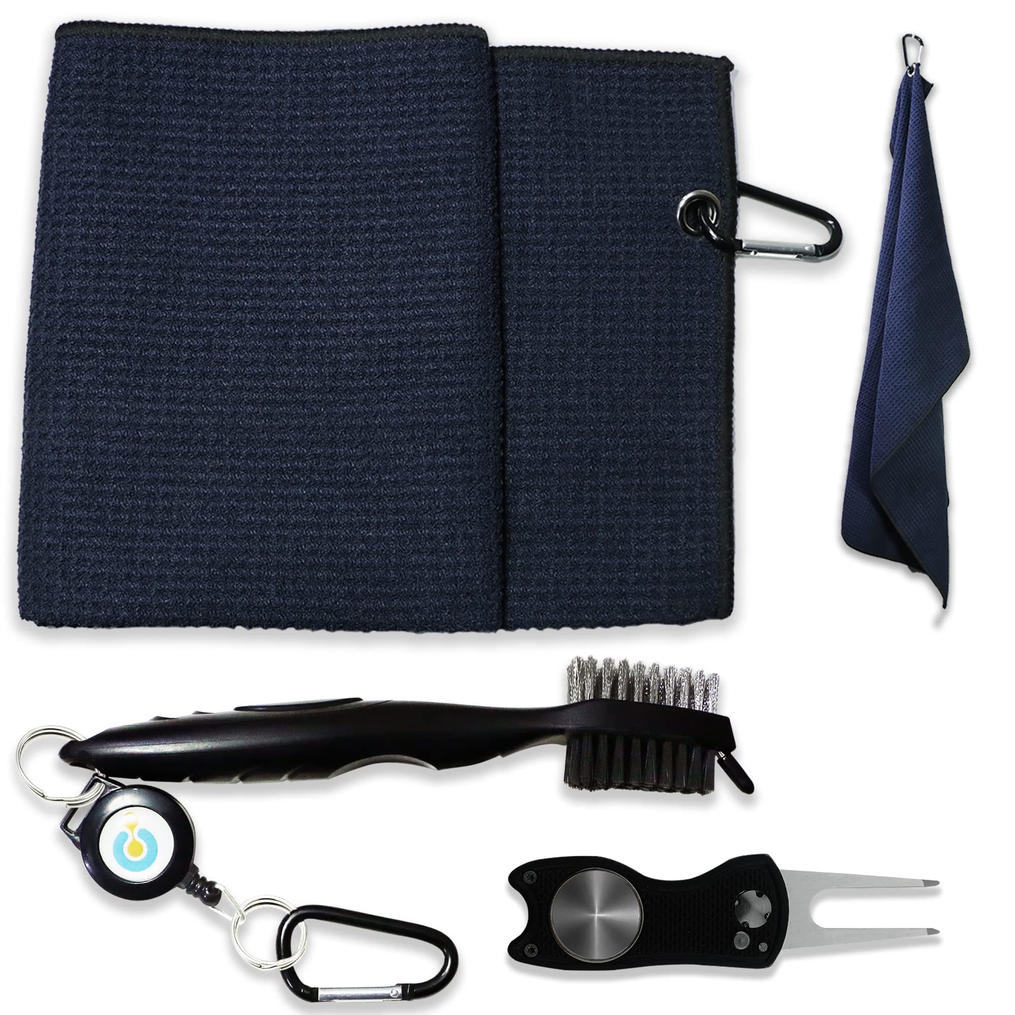 COALITYCOALITY Golf Towels - Waffle Pattern Microfiber Golf Towel and Golf Brush, a Handy Golf Club Cleaning Kit for All Golfer Men & Women