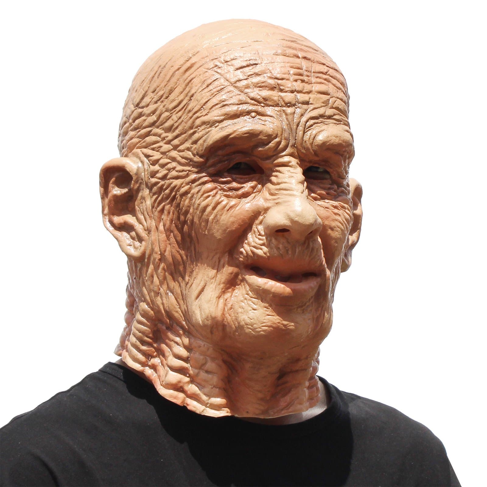 PartyHop - Old Man Mask - Realistic Halloween Latex Human Wrinkle Face Mask, M