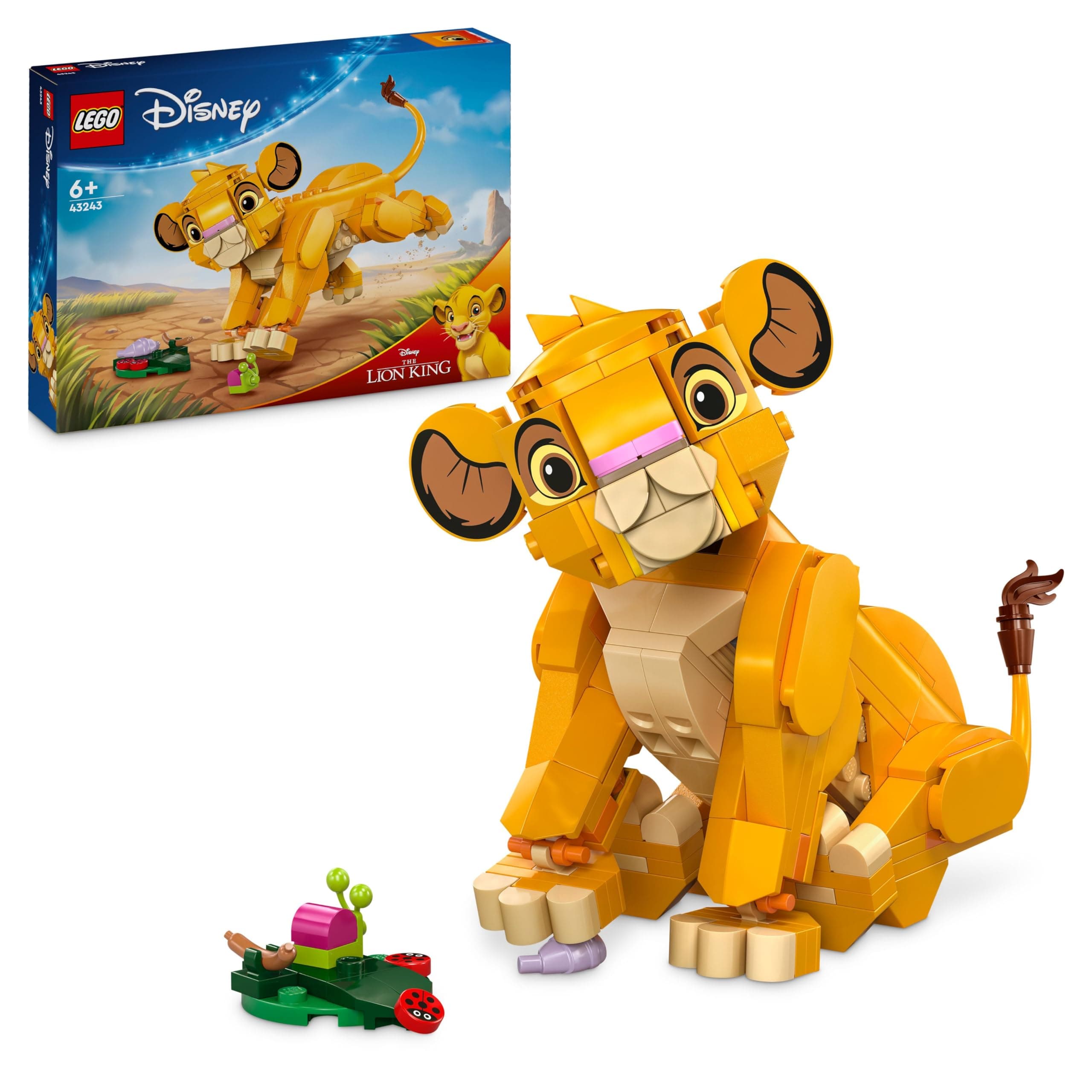 ǀ Disney Simba the Lion King Cub Building Toy for 6 Plus Year Old Girls & Boys, Construction Figure Playset, 1994 Movie Memorabilia Set, 30th Idea for Kids 43243
