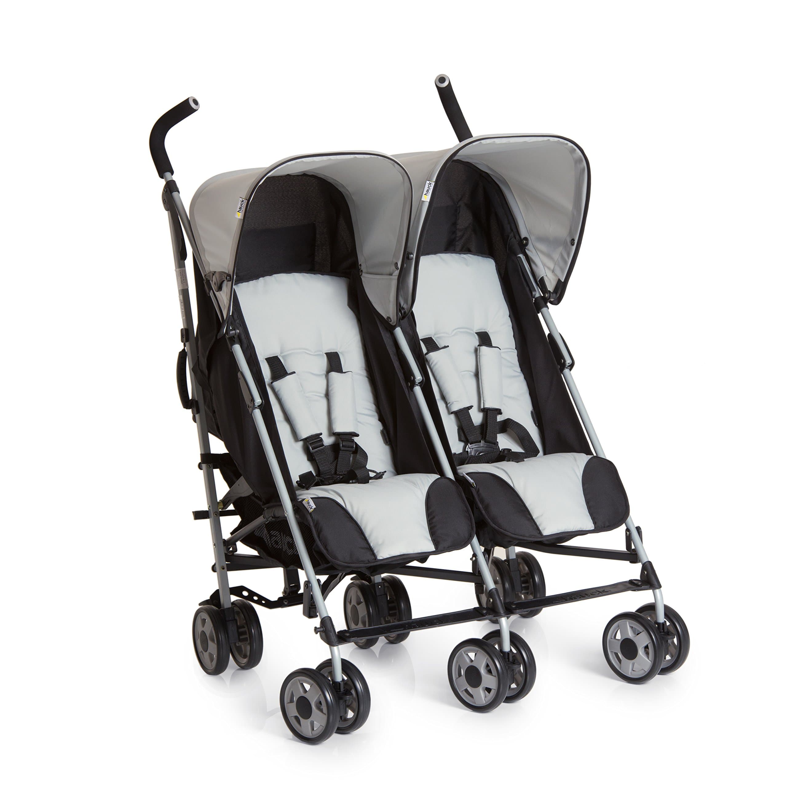 Hauck Turbo Duo, Side by Side Double Pushchair, 0M+ to 15 kg - Stone