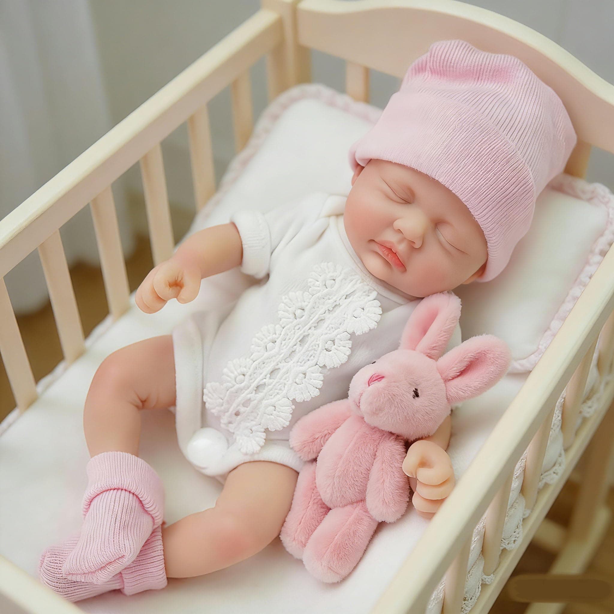 Reborn Baby Dolls 7 Inch Silicone Doll Mini Realistic Newborn Baby Dolls Silicone Full Body Stress Relief Hand Made（B）