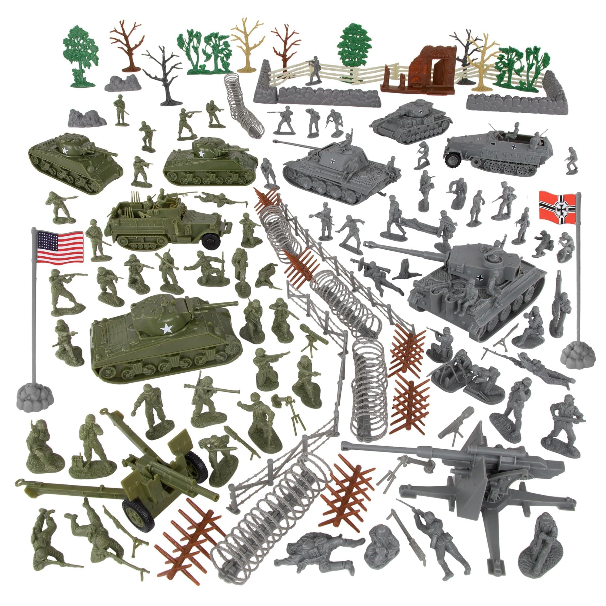 BMC CTS WW2 Battle of The Bulge - Plastic Army Men 130pc Soldier Figure Playset