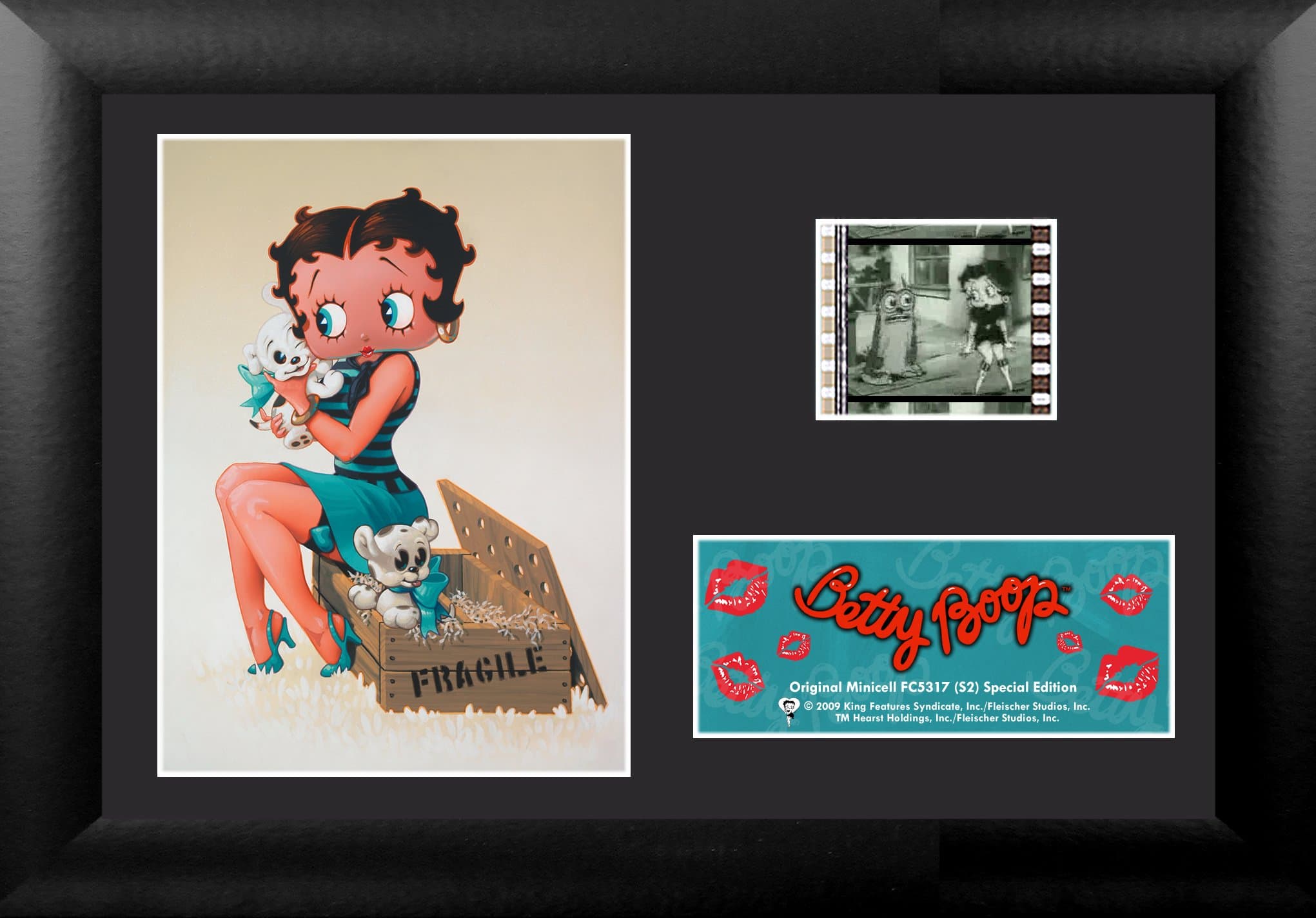 Betty Boop Box of Puppies Framed FilmCells Special Edition Display 7x5 USFC5317