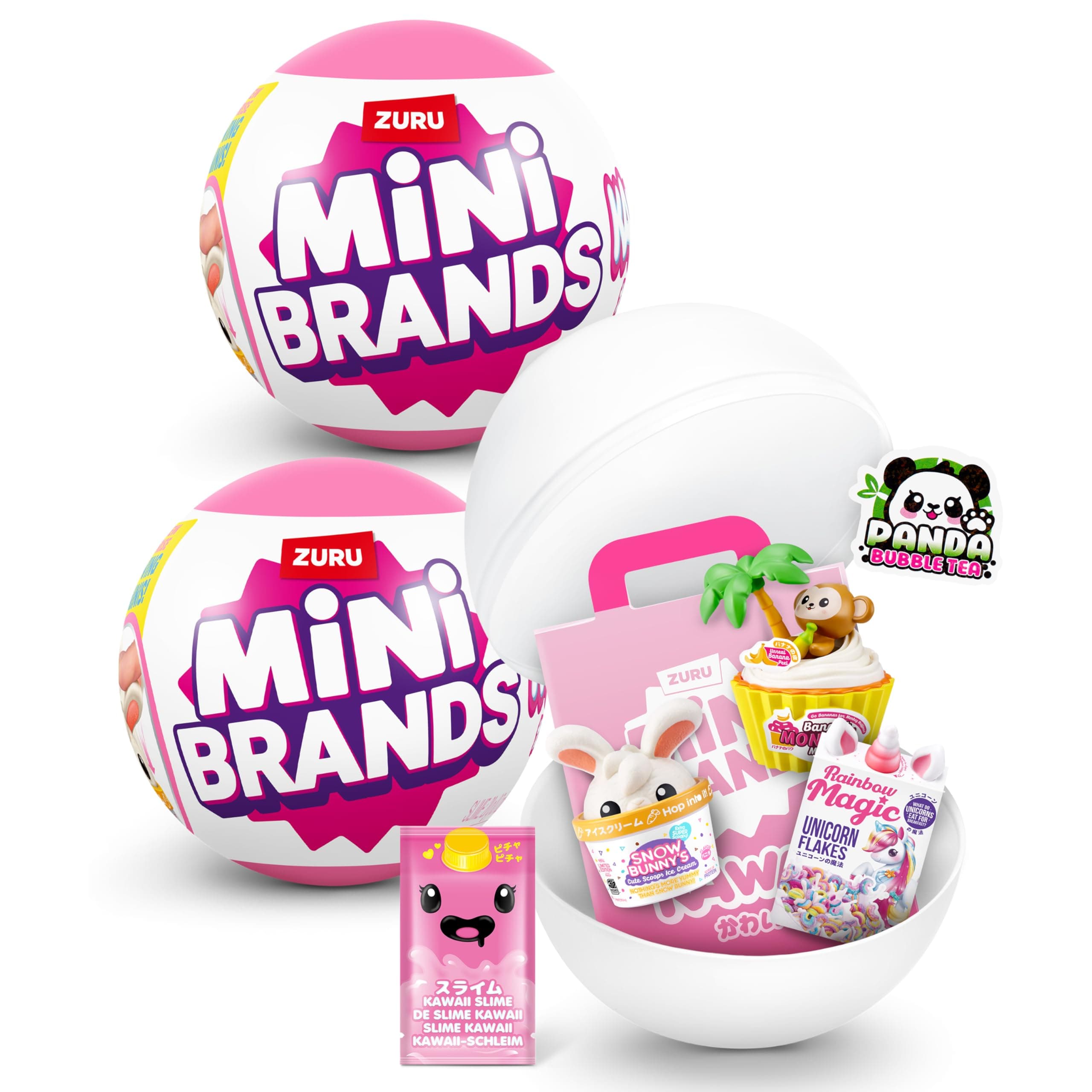 Mini Brands Kawaii Capsule 2 Pack by ZURU Surprise Collectable Minis in Blind Packaging, Japanese-Themed Miniature Toys, Great Gifts for Girls and Kids