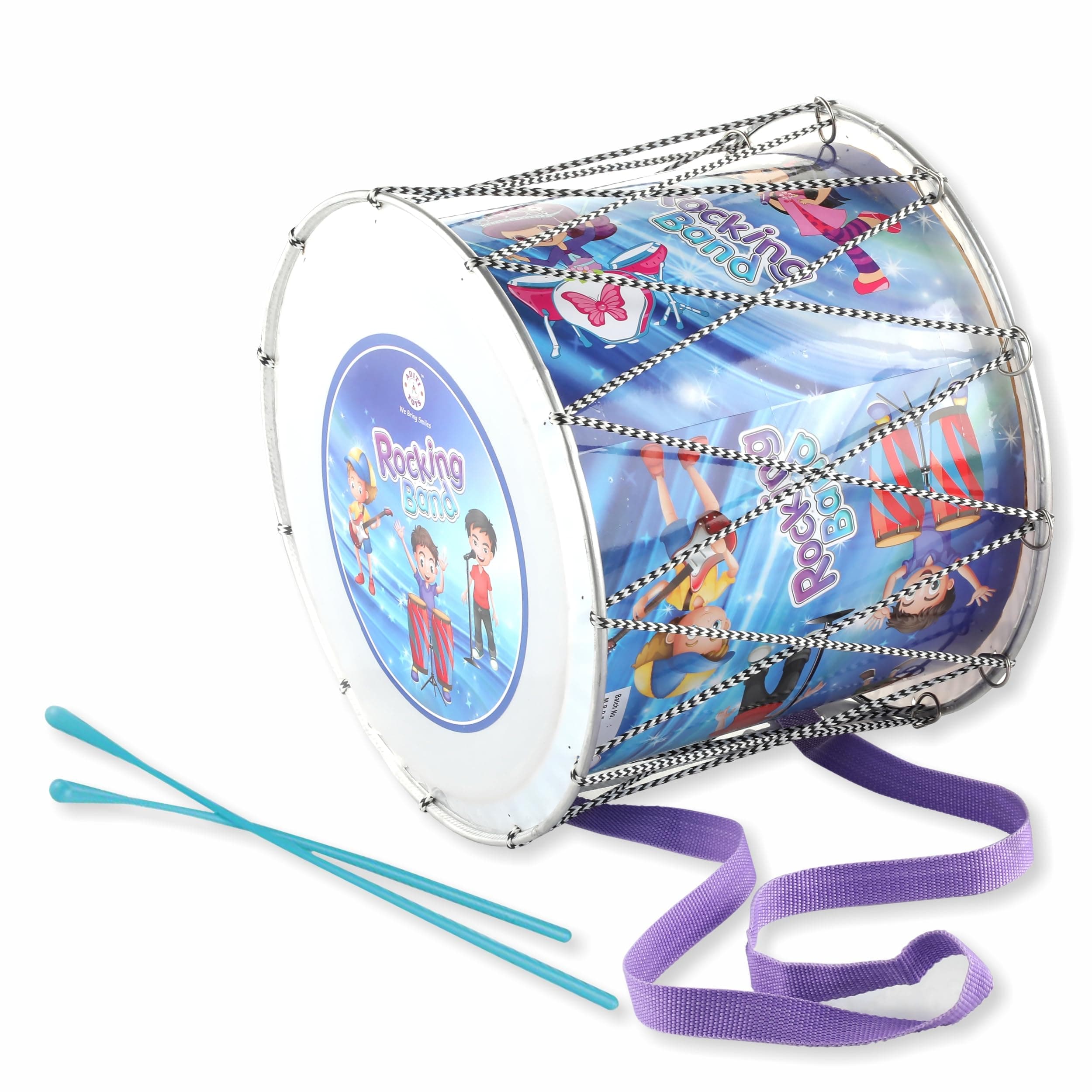 Aditi Toys Dhol for Kids, Toy Drum with 2 Sticks, Durable & Kid Friendly, Dhol for Kids Above 3 Years, BIS Approved.